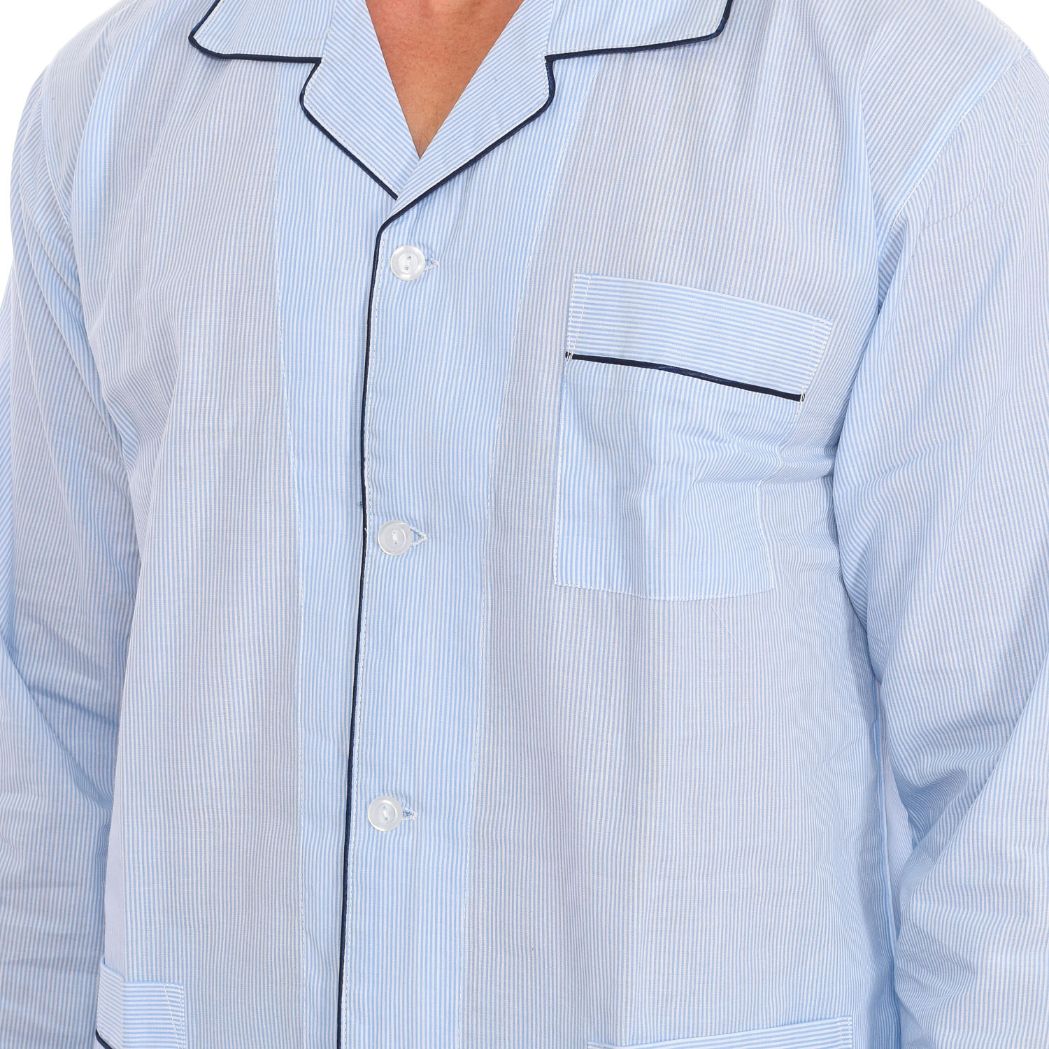 Pijama de Manga Comprida Azul Claro