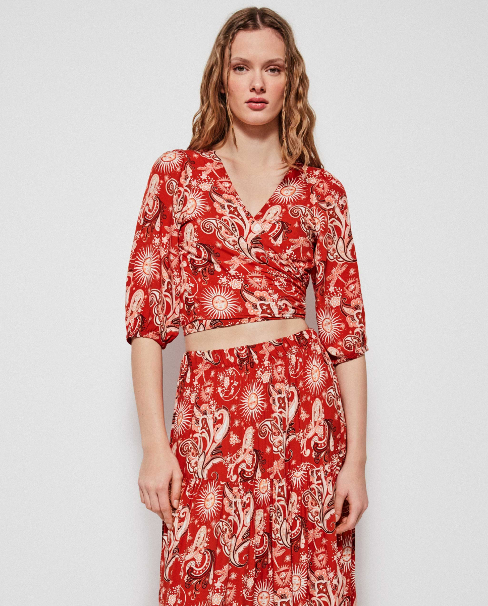 Saia Comprida Estampada MultiCor