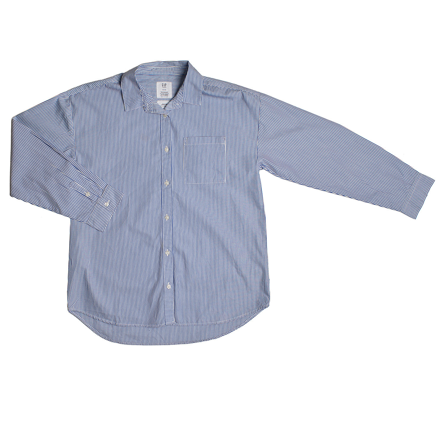 Camisa Riscas Oxford Menina Azul