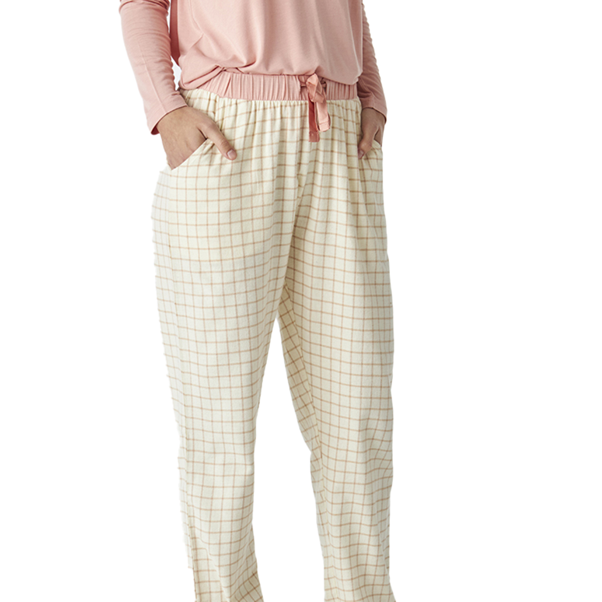 Pijama Senhora Manga Comprida Rosa com Estampado