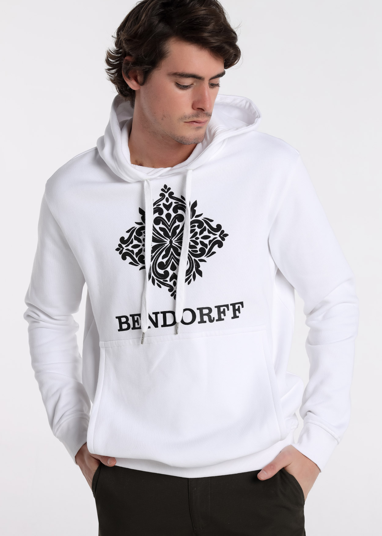 Sweatshirt com Capuz com Logo Branco