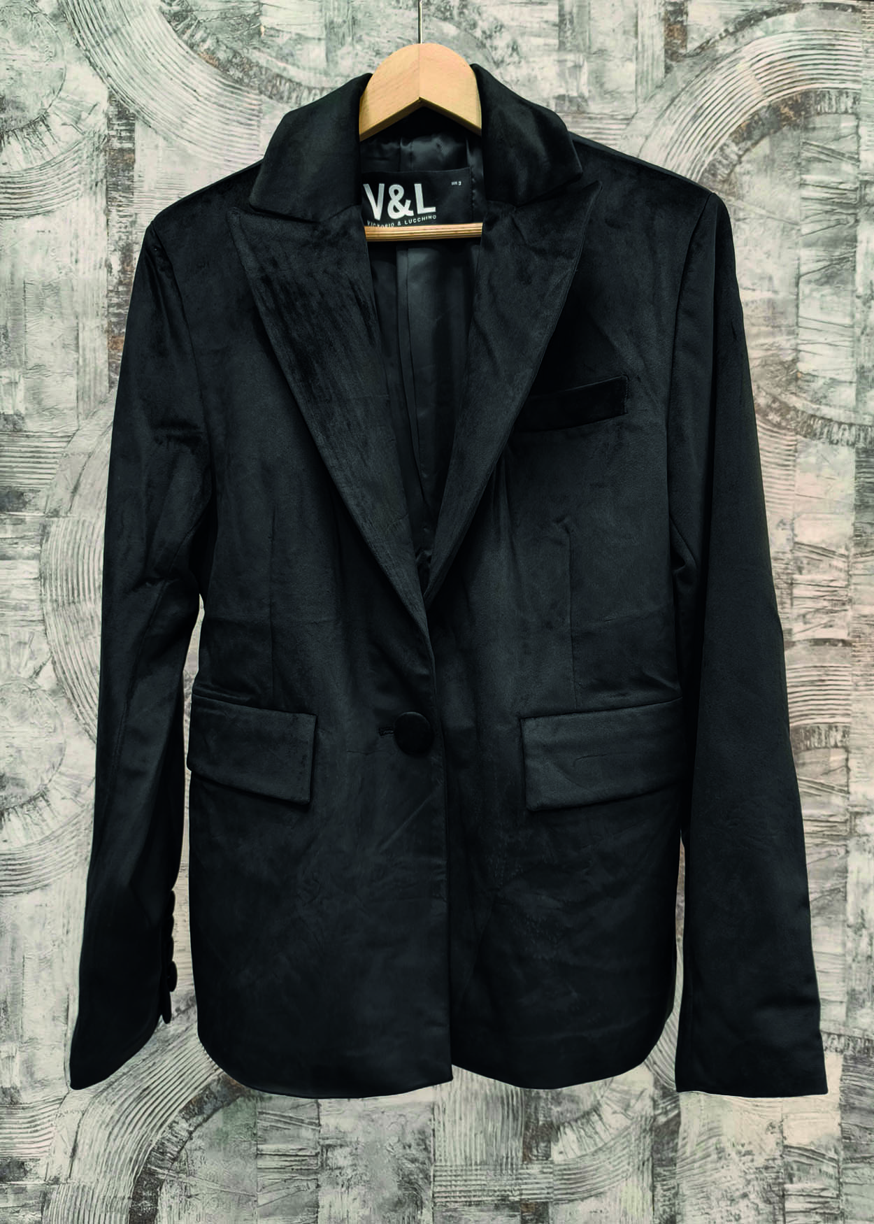Blazer de veludo Senhora Preto