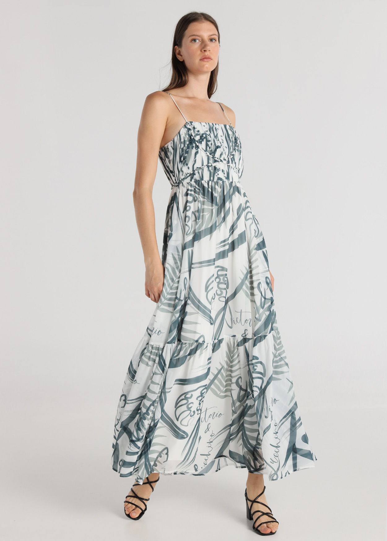 Vestido Plissado Senhora Multicolorido