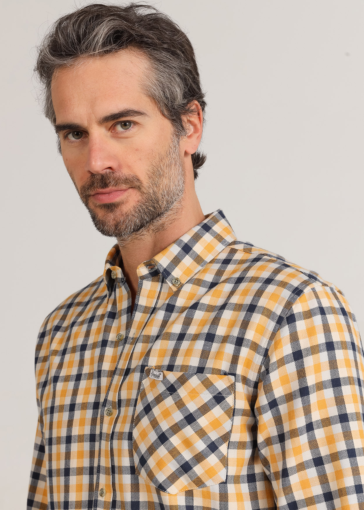 Camisa xadrez de manga comprida Multicor