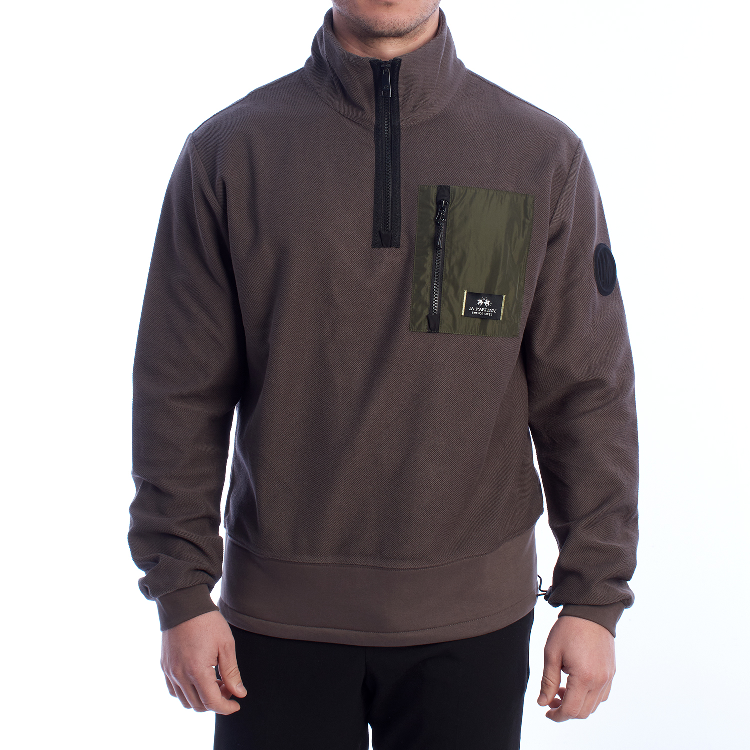 Sweatshirt Meio Fecho Homem Regular Fit Castanho