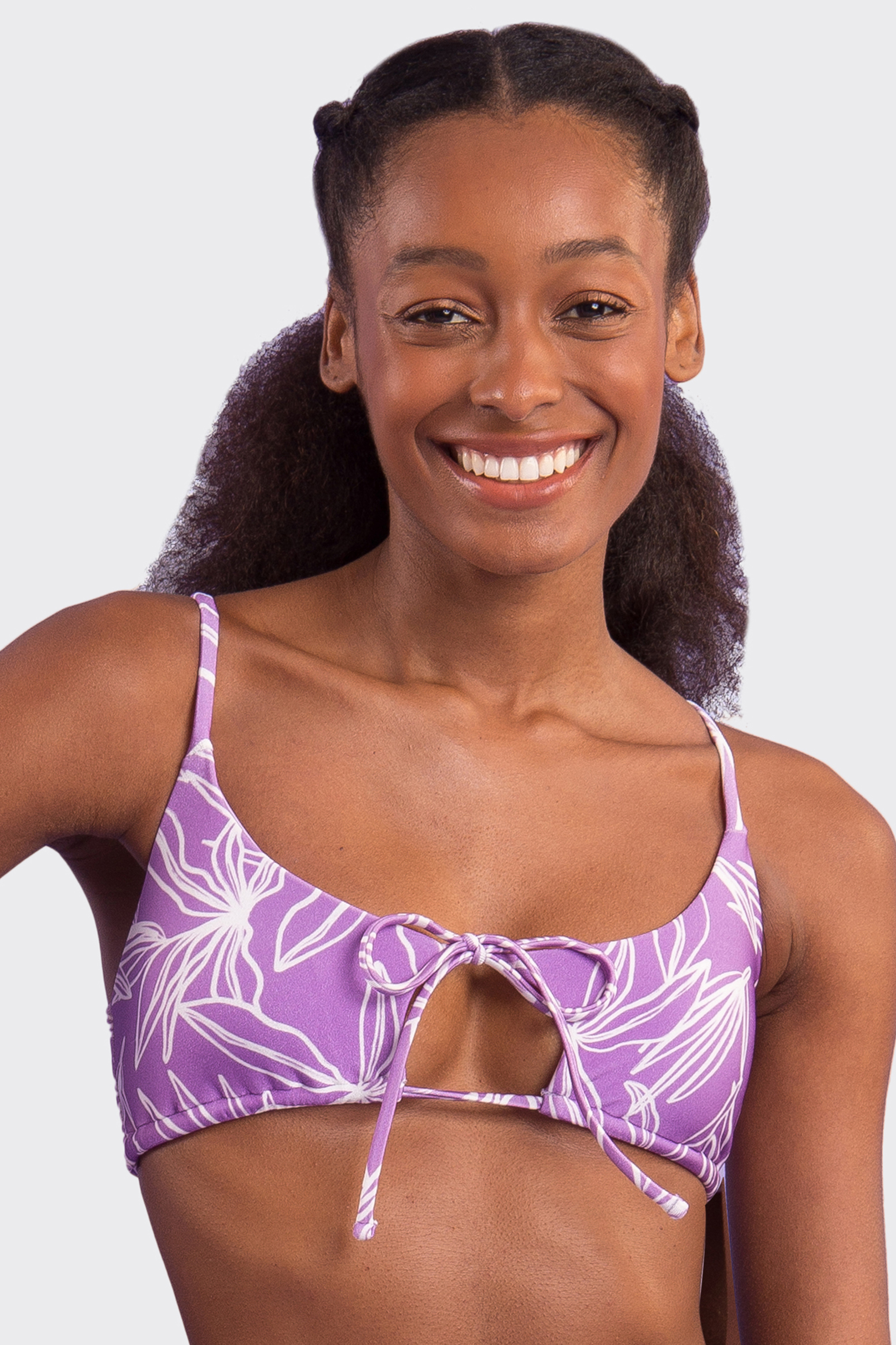 Top Biquini Trail Tank-Tie Roxo