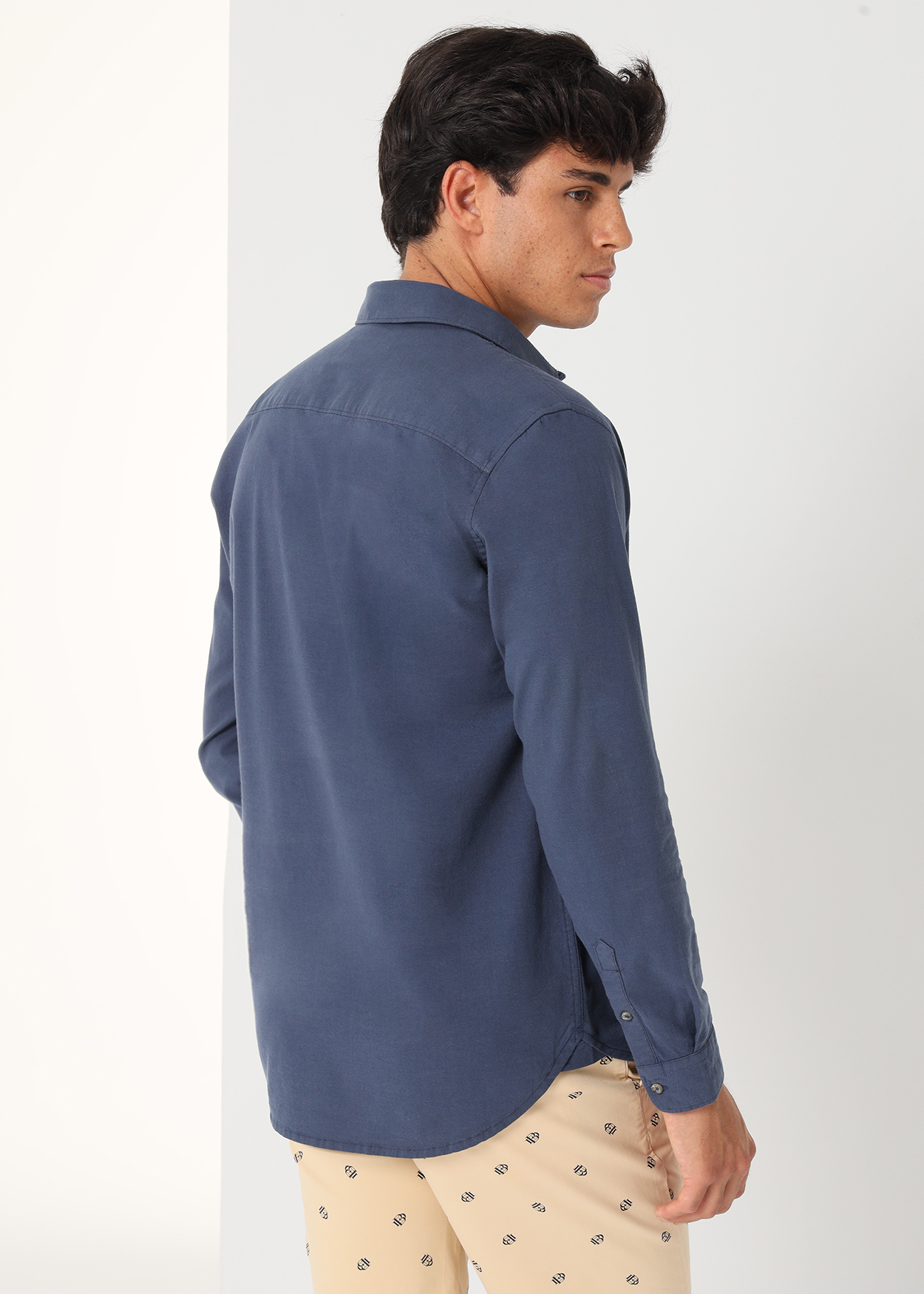 Pólo Básica de Manga Longa com Elástico Azul