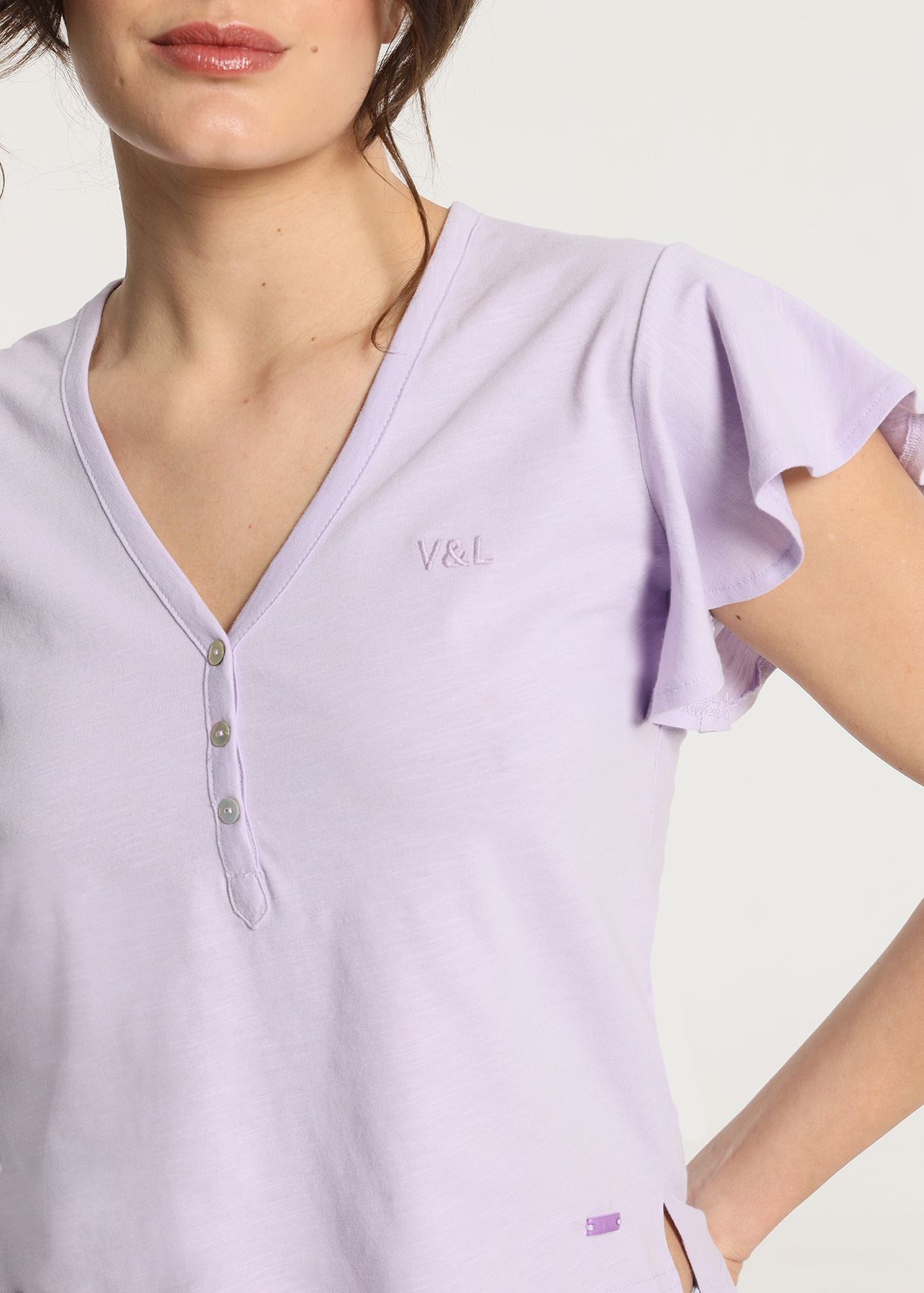 Camisola com mangas bufantes Senhora Lilás