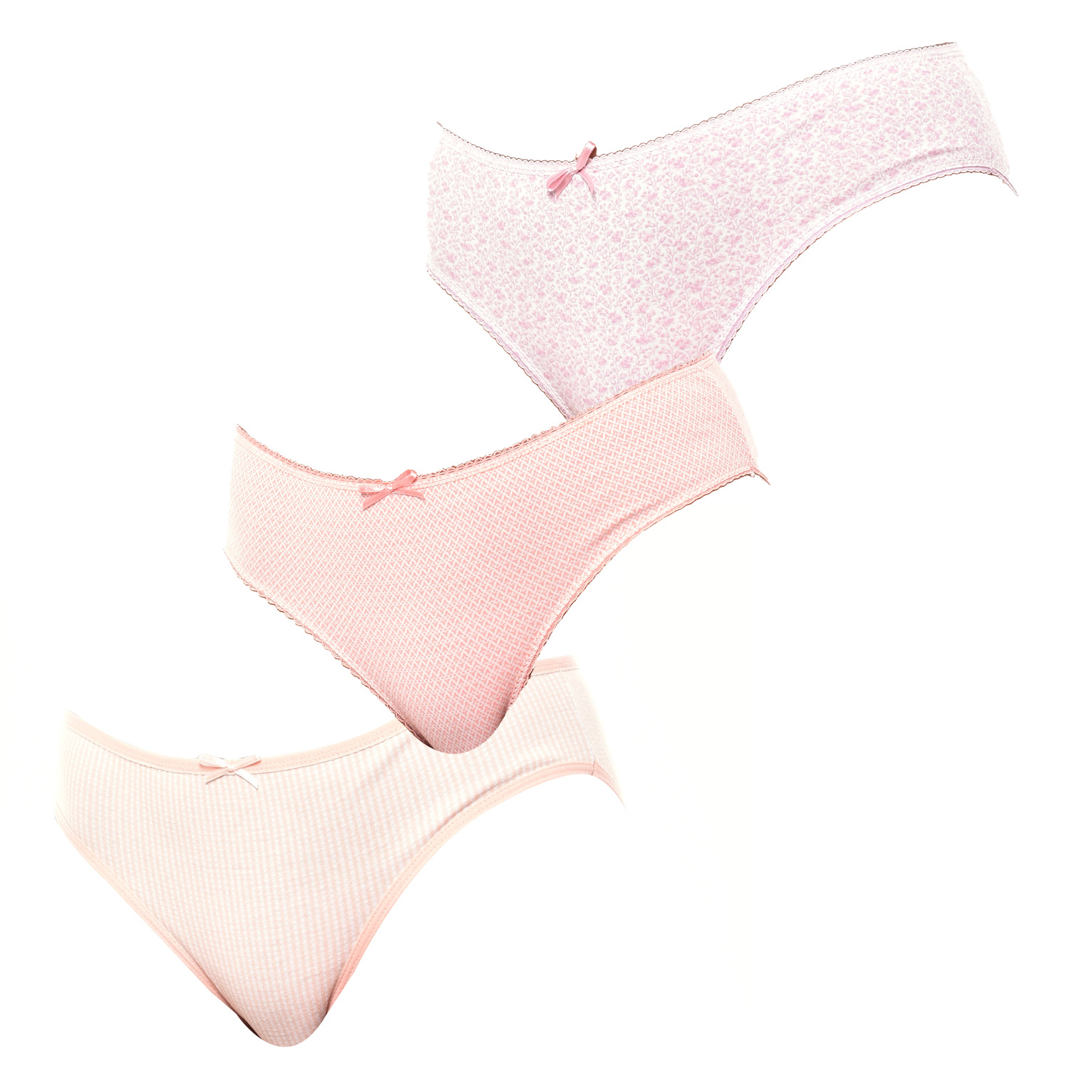 Pack 3 Cuecas Rosa-Branco