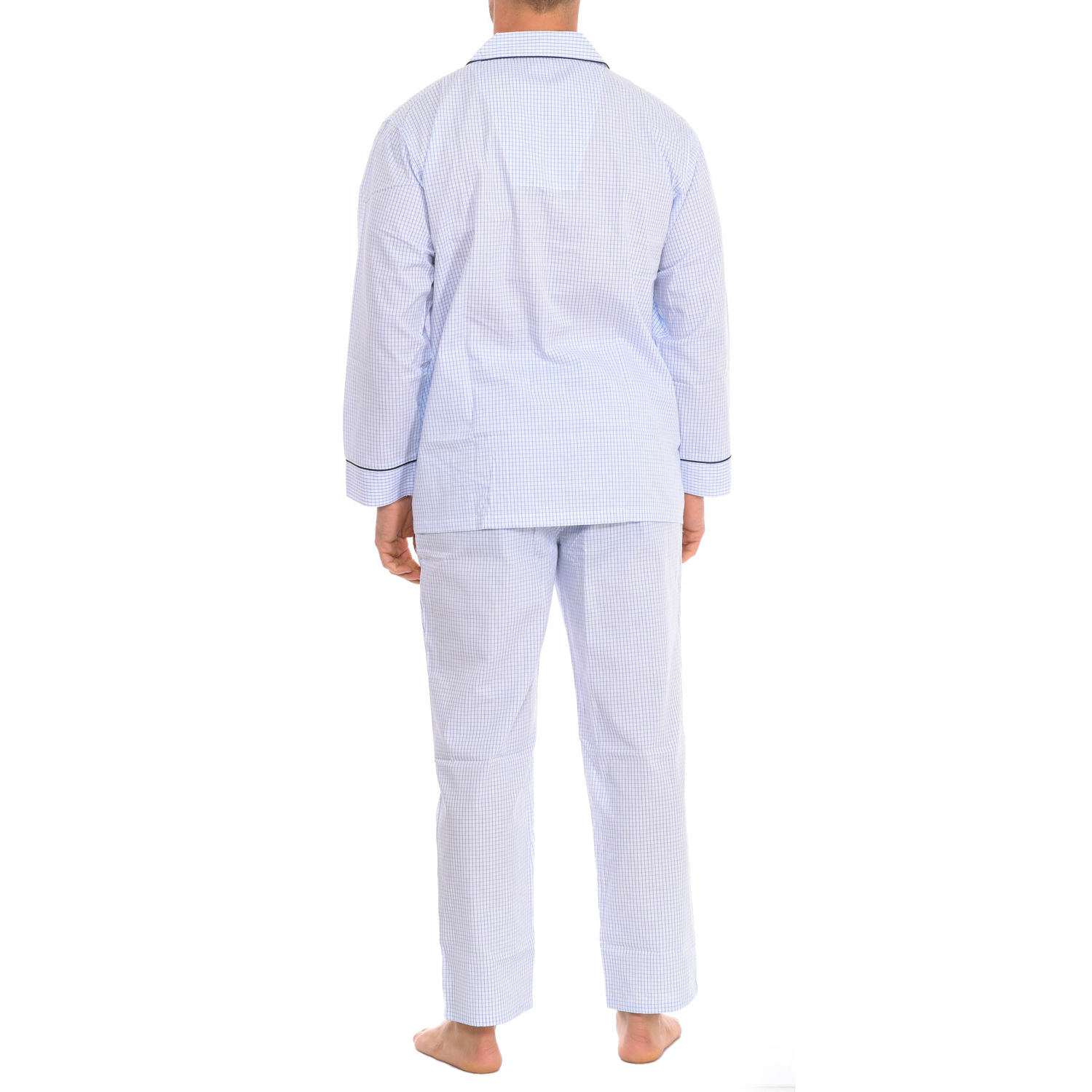 Pijama de Manga Comprida Branco-Azul