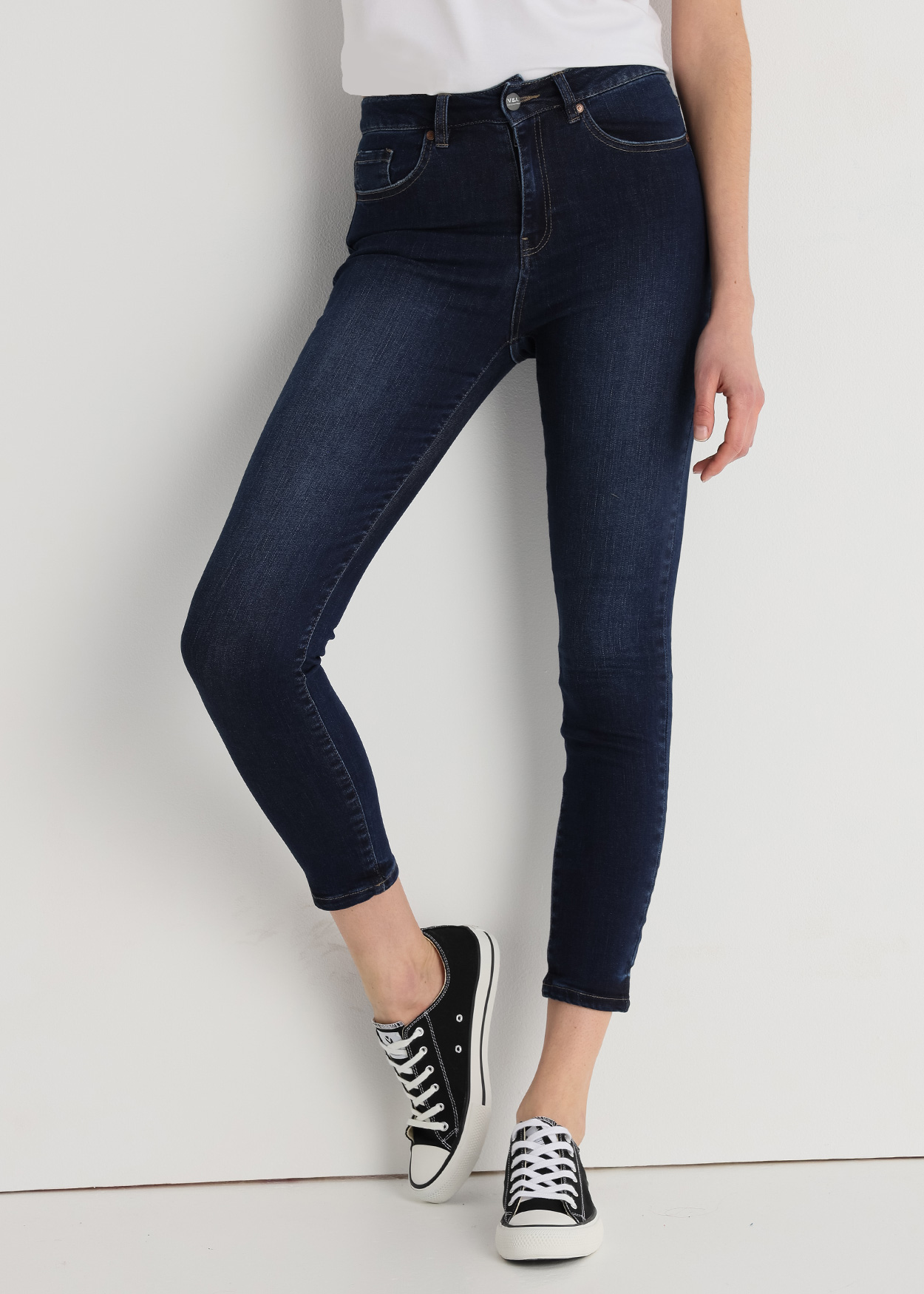 Calças de Ganga Skinny Senhora Azul