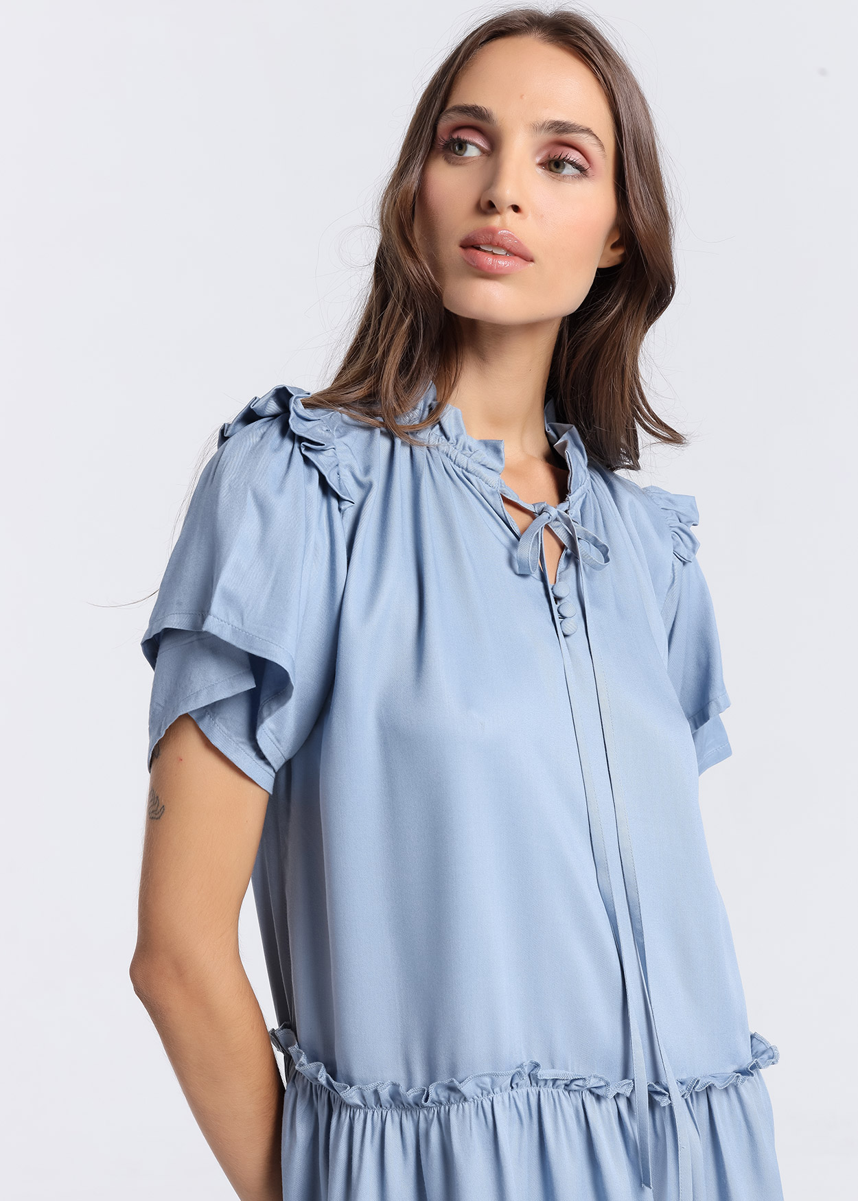 Vestido Midi Senhora Azul