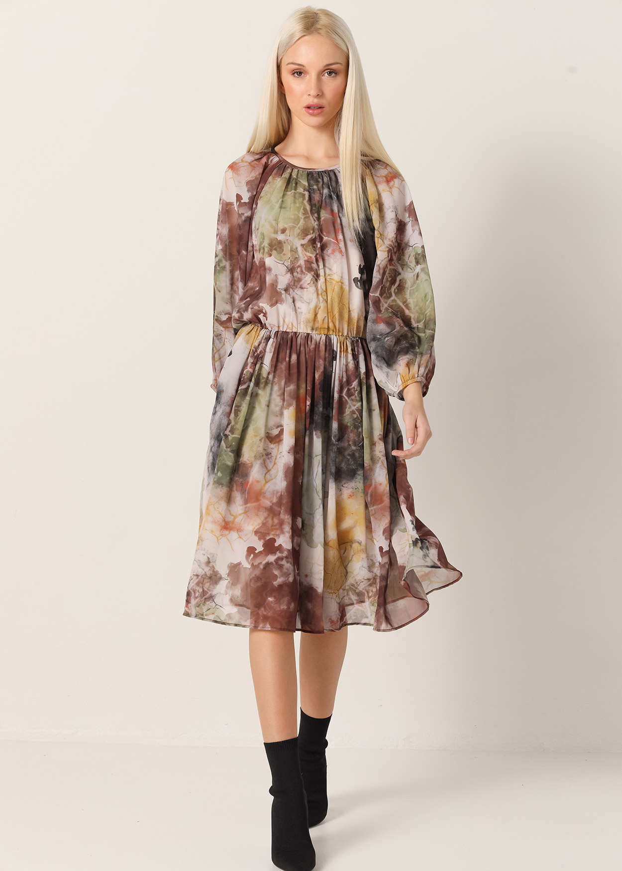 Vestido Midi Senhora Multicolorido