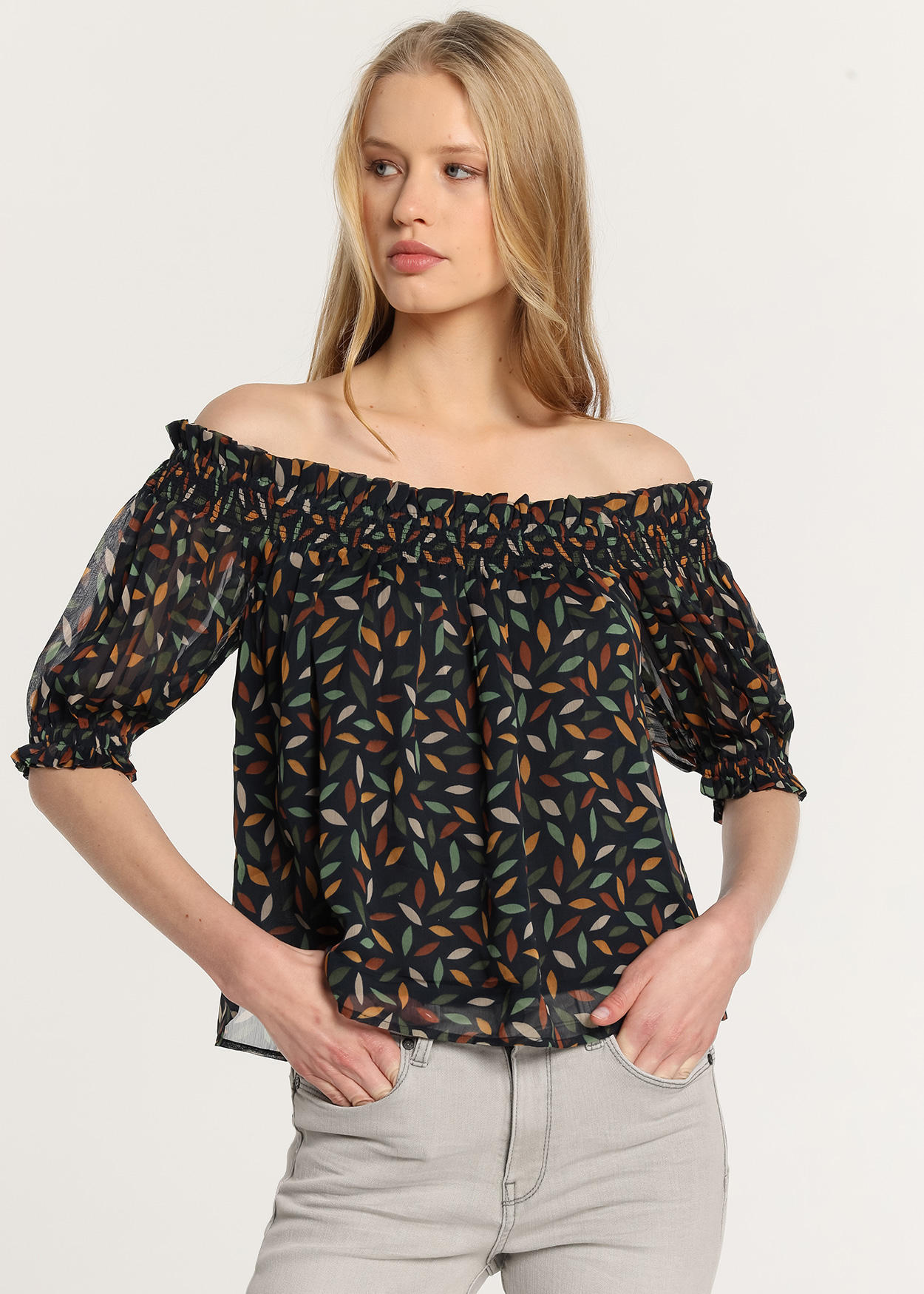 Blusa de ombros descobertos Senhora Multicolorido
