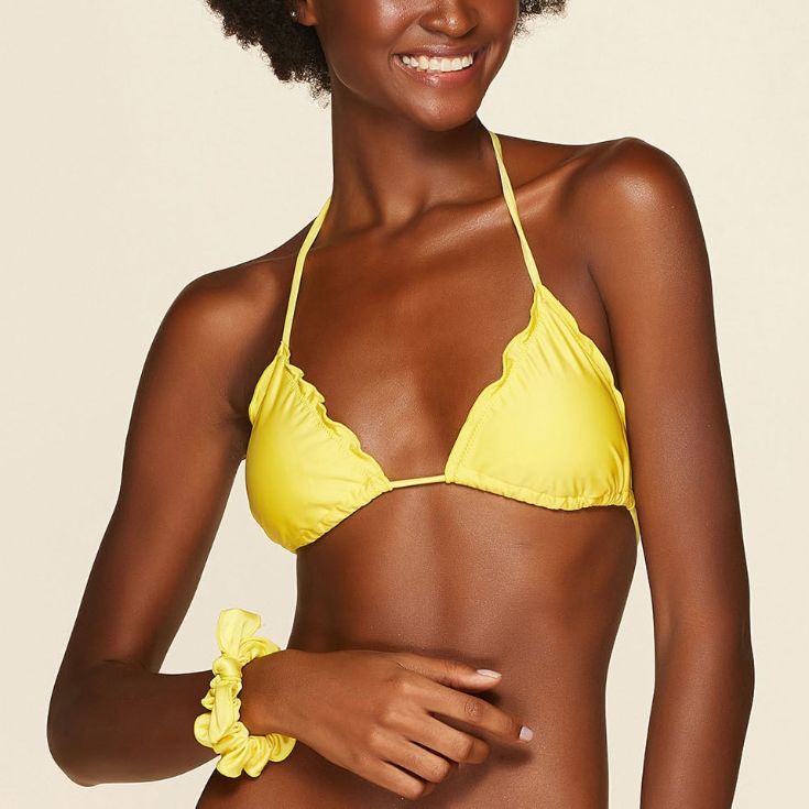 Top Biquini Liso Coordenado Amarelo