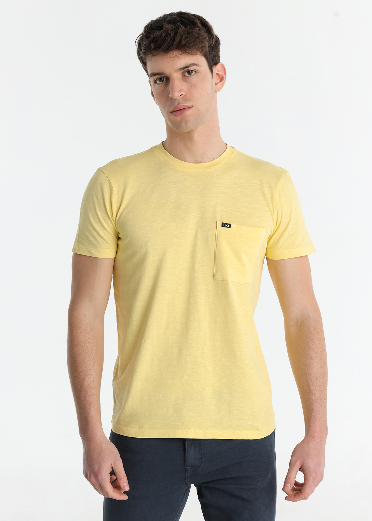T-Shirt básica Homem Amarelo