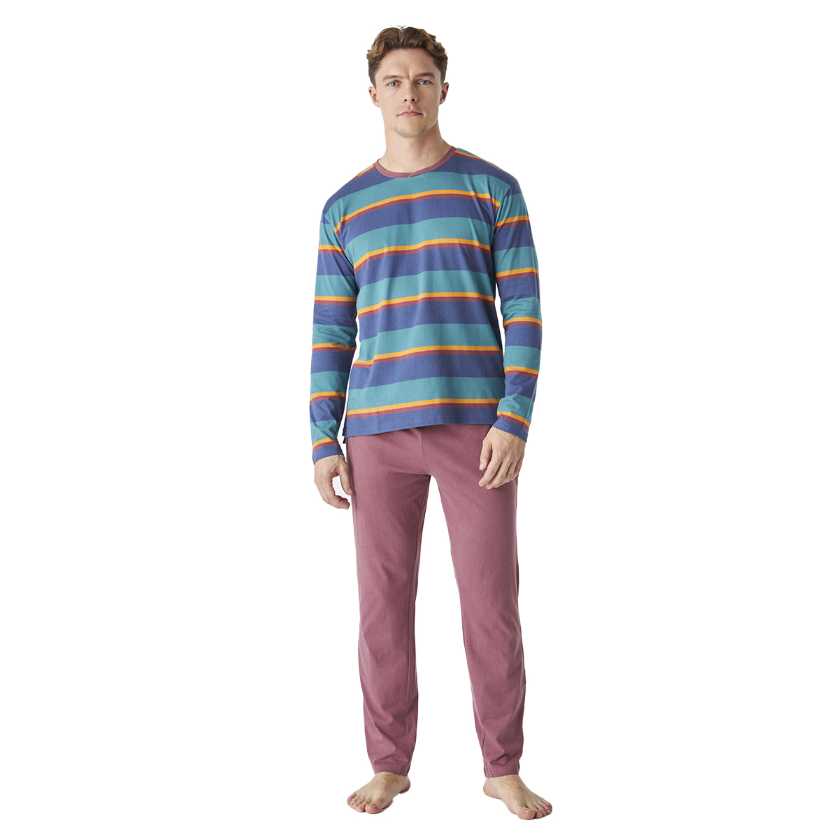 Pijama de Algodão Homem Manga Comprida Multicor