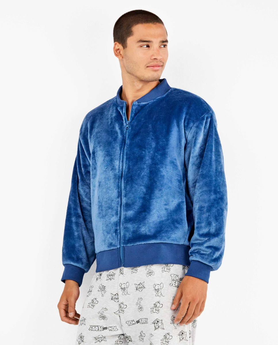 Casaco bomber felpudo Azul