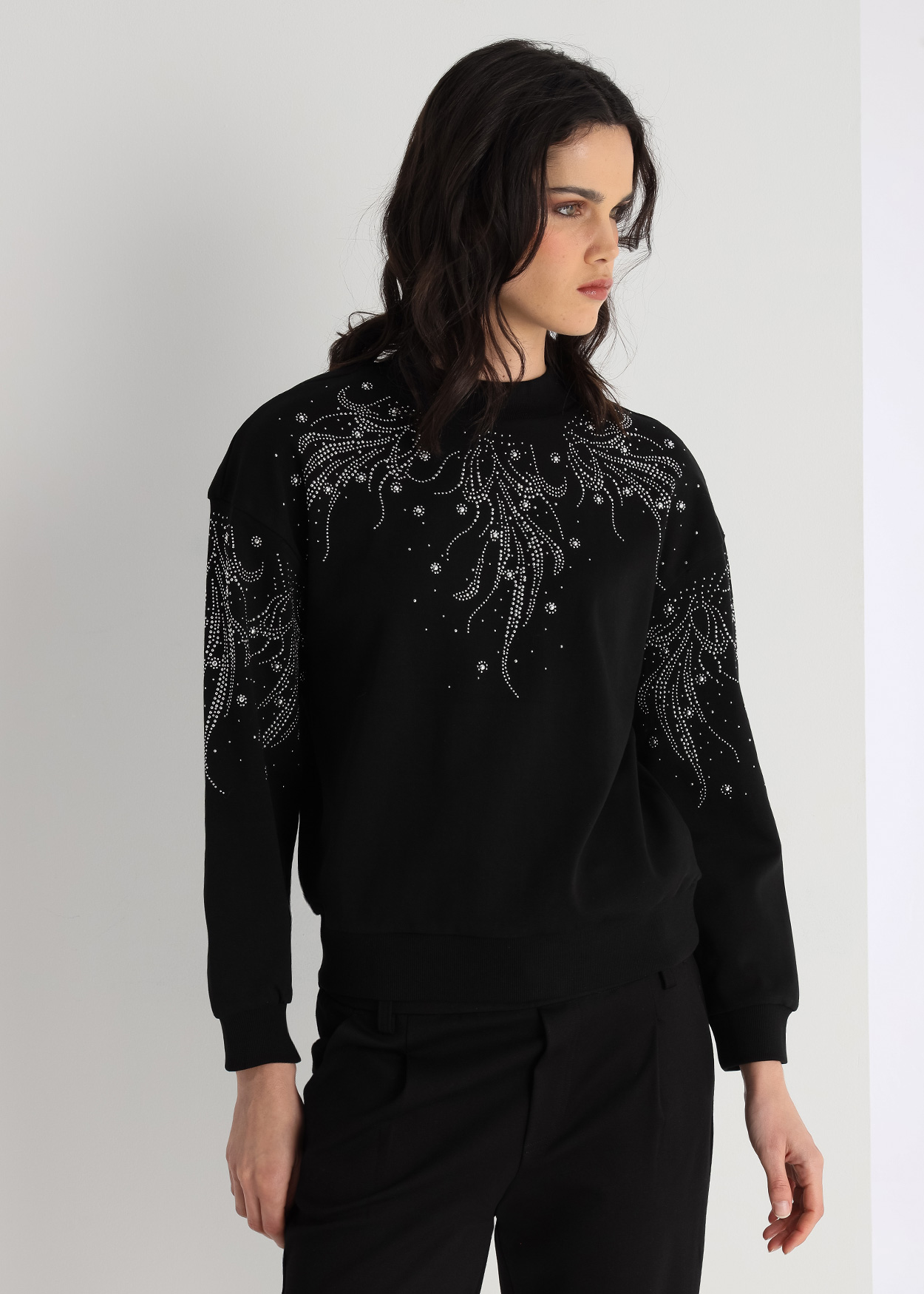 Sweatshirt Senhora Preto