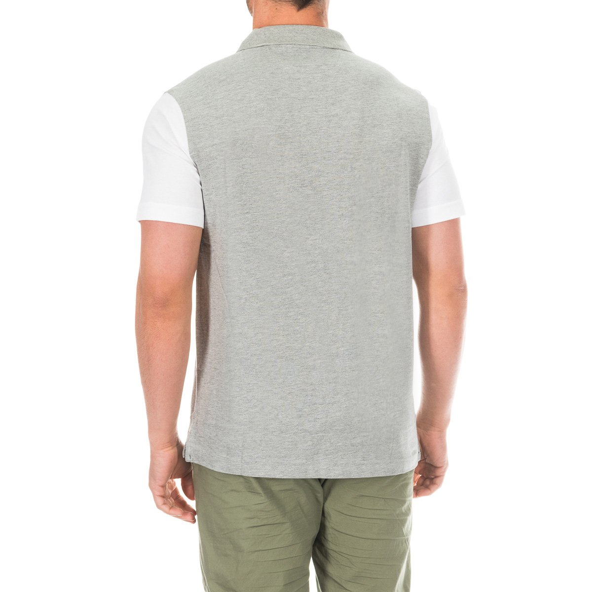 Pólo Homem Golf Cinzento e Branco