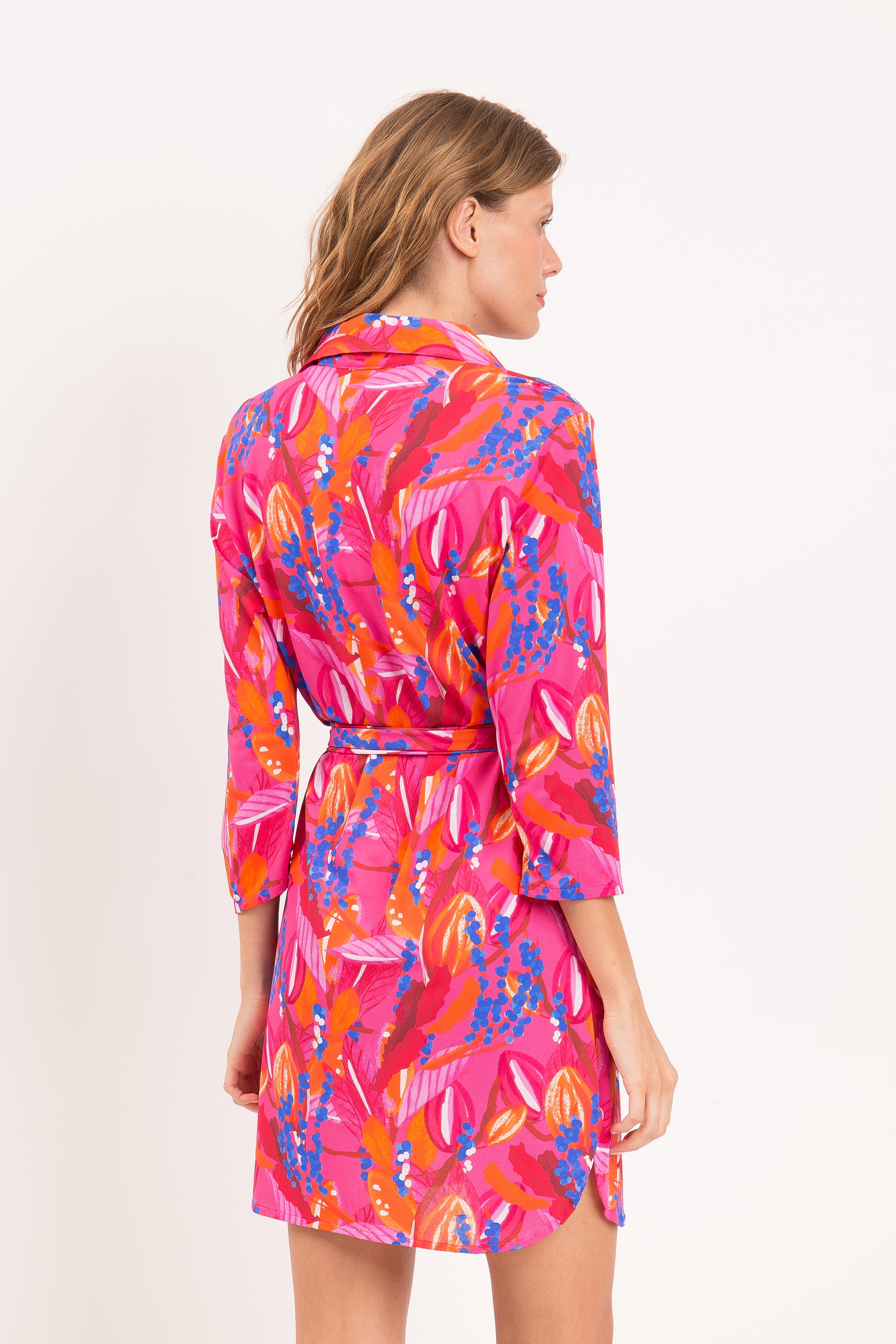 Vestido-Camisa Flavors Chemise Rosa