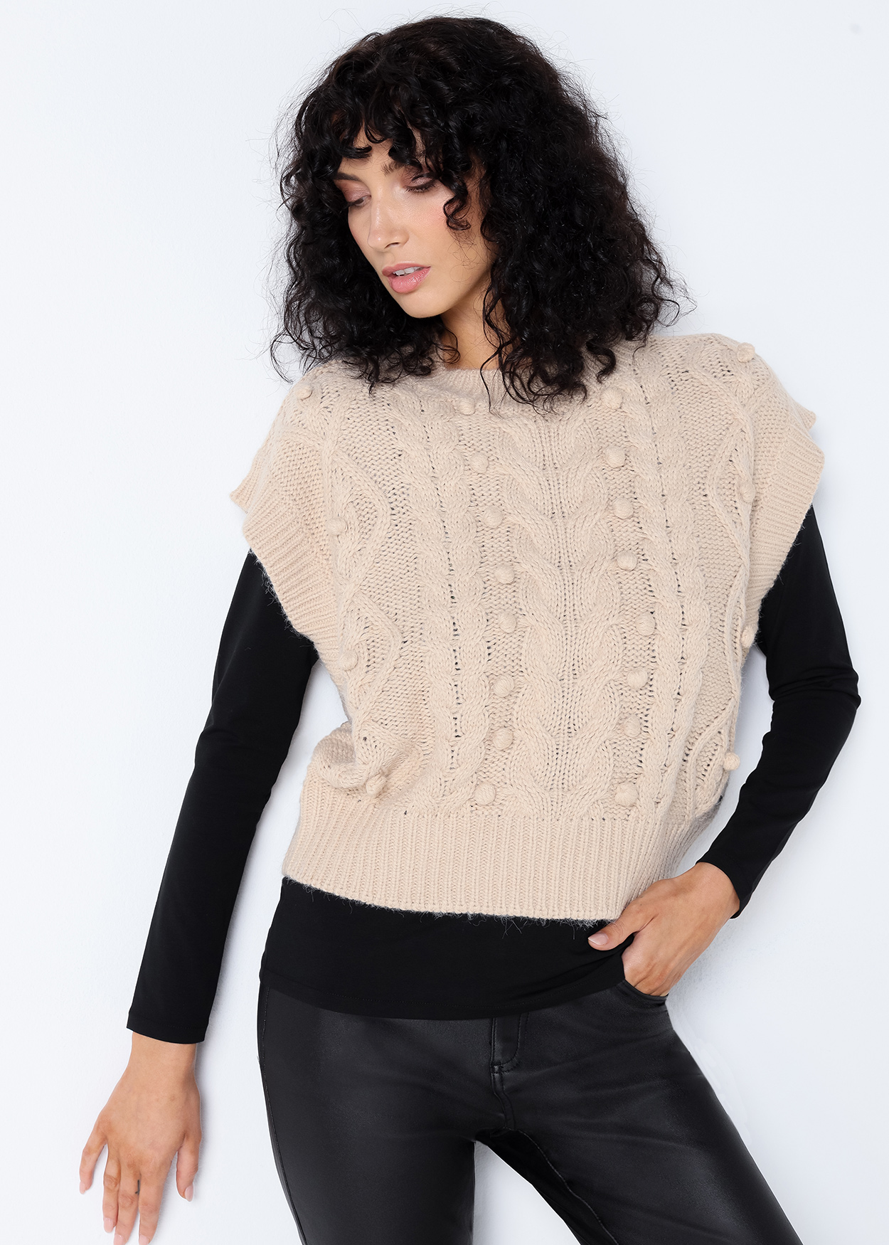 Colete de malha Senhora Castanho