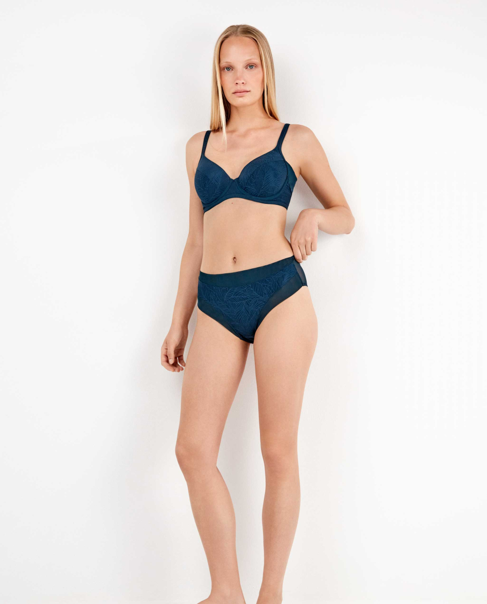 Cuecas de cintura alta Azul