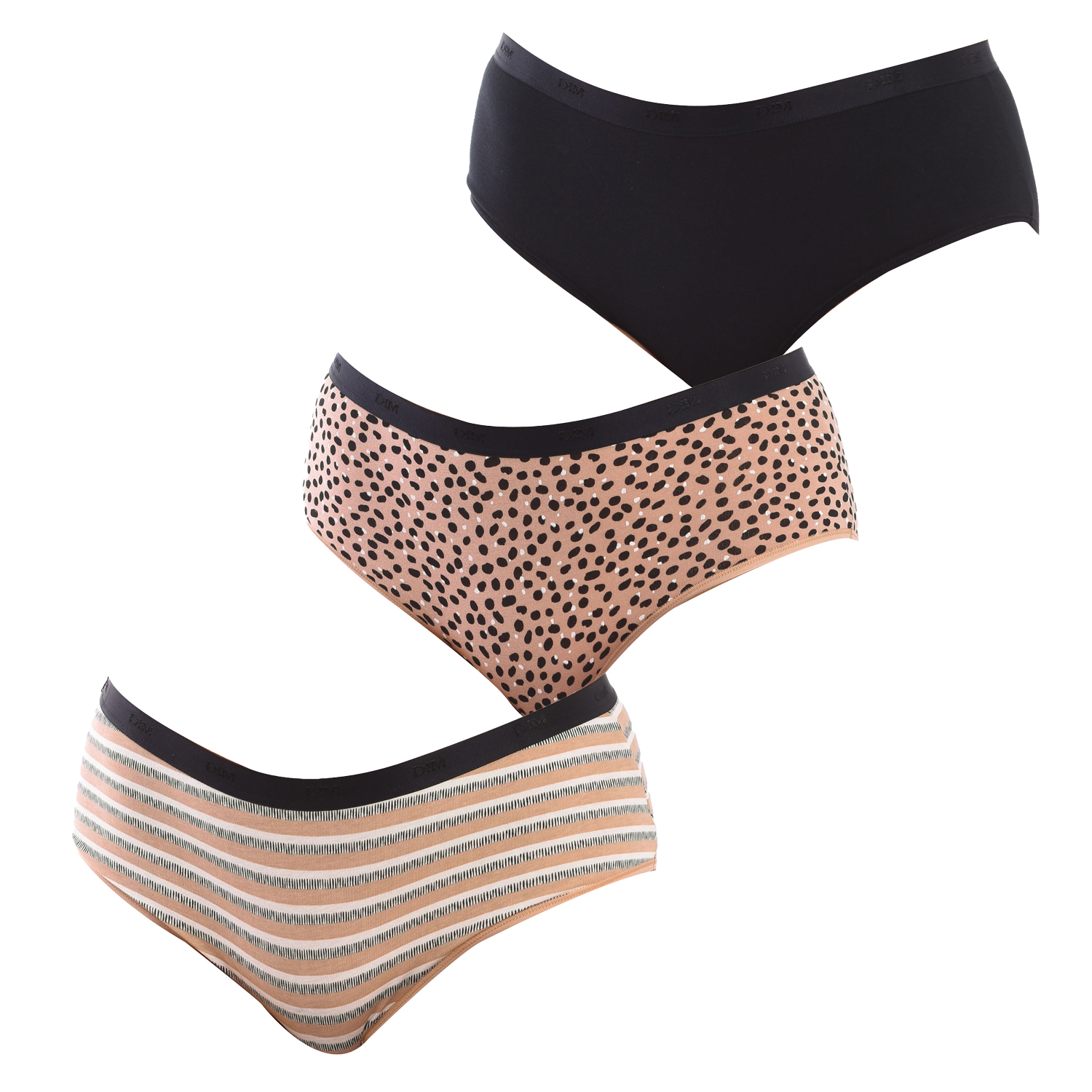 Pack 3 Culottes Senhora Castanho e Preto