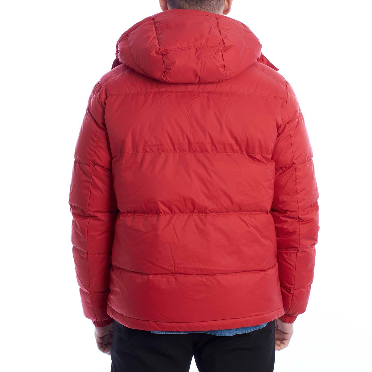 Casaco Acolchoado Homem com Capuz Vermelho