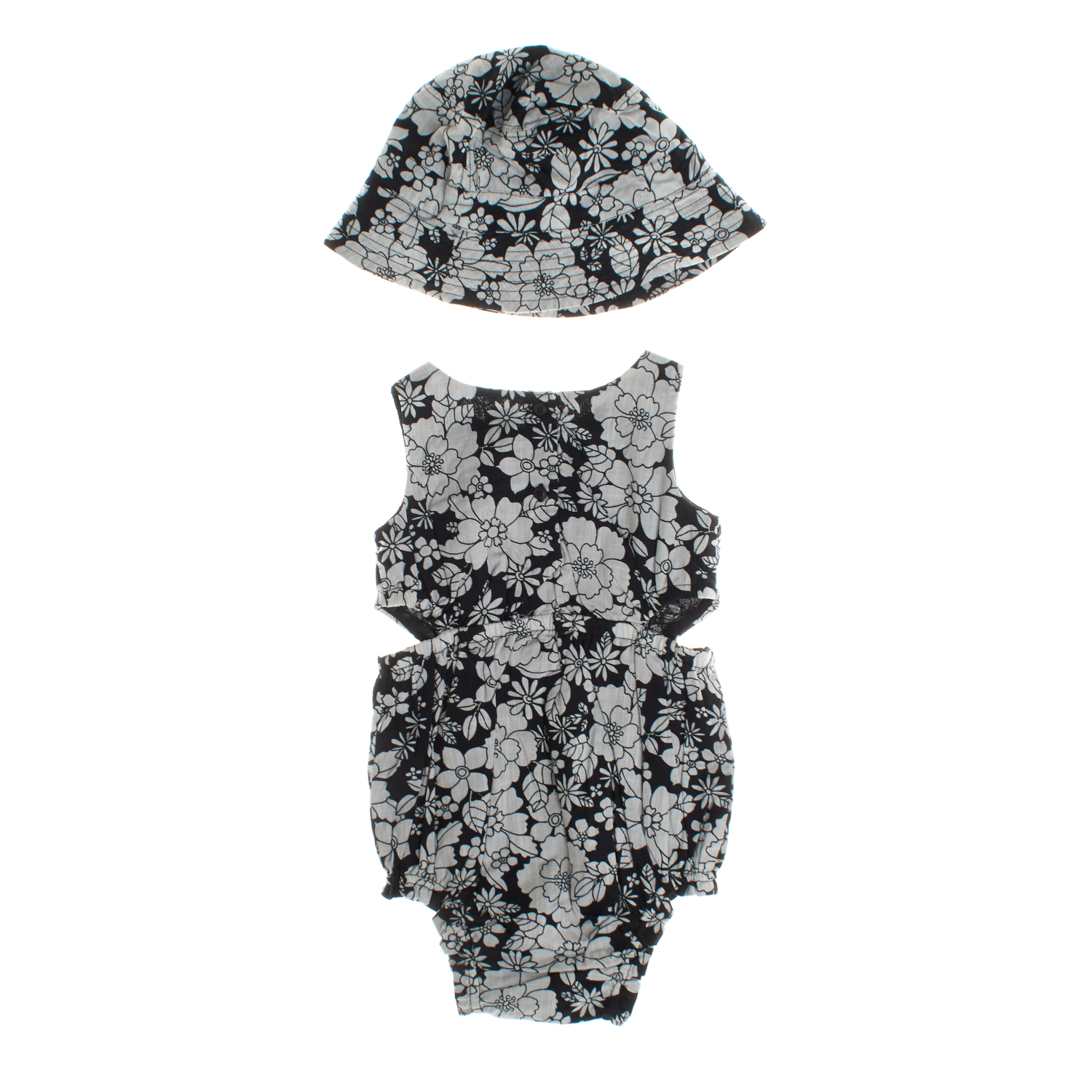 Conjunto Body + Chapéu Menina Preto