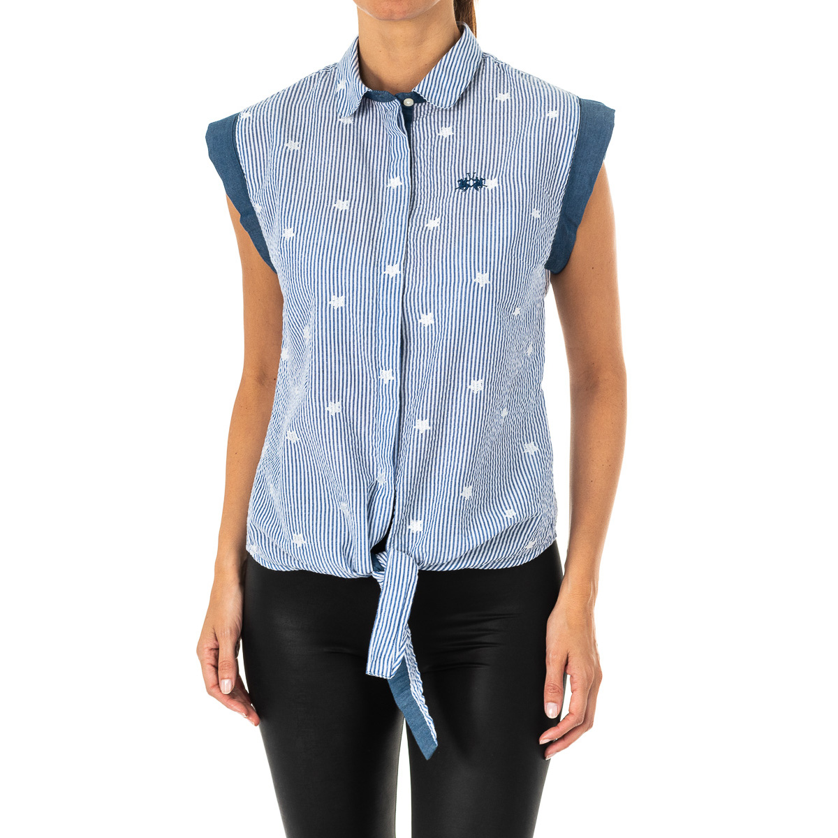 Blusa sem Mangas Senhora Azul