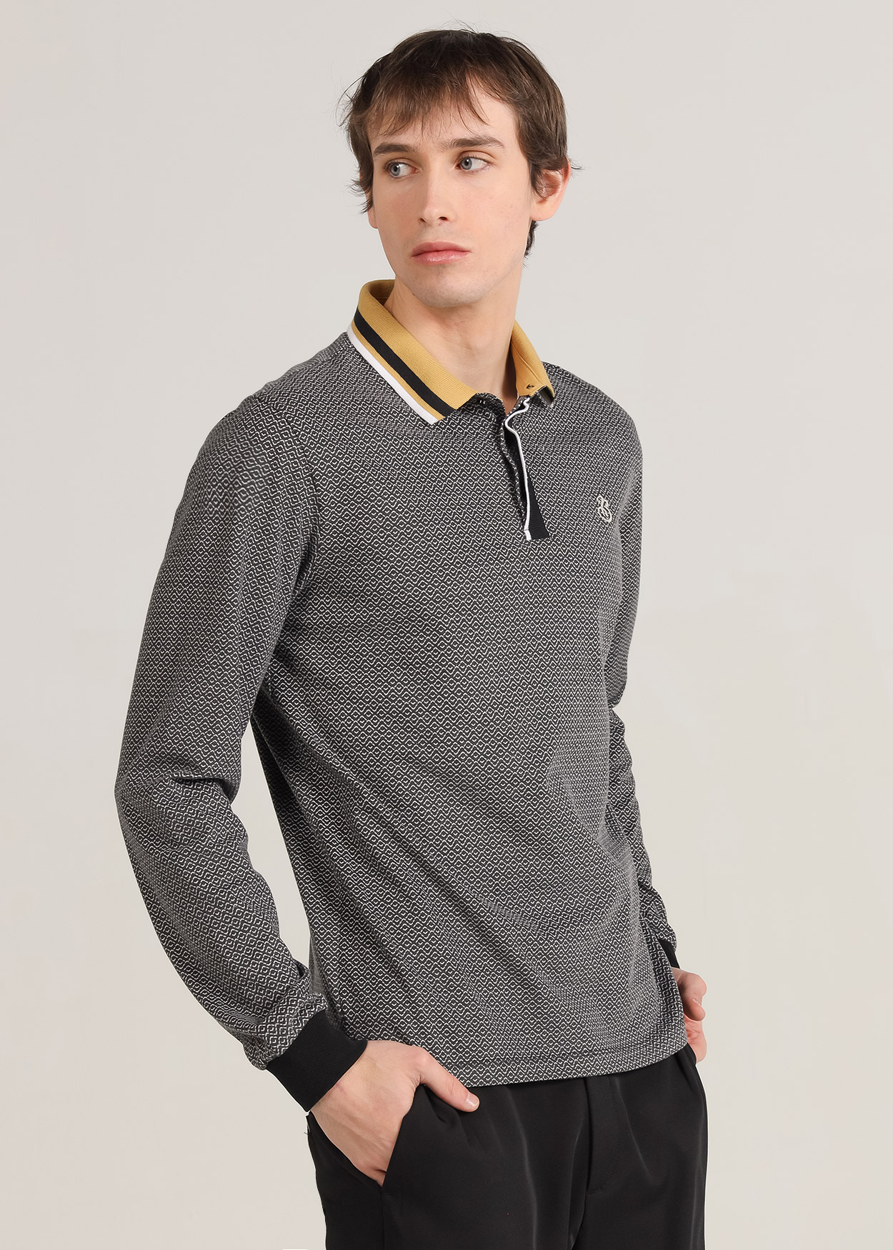 Pólo geométrico Preto