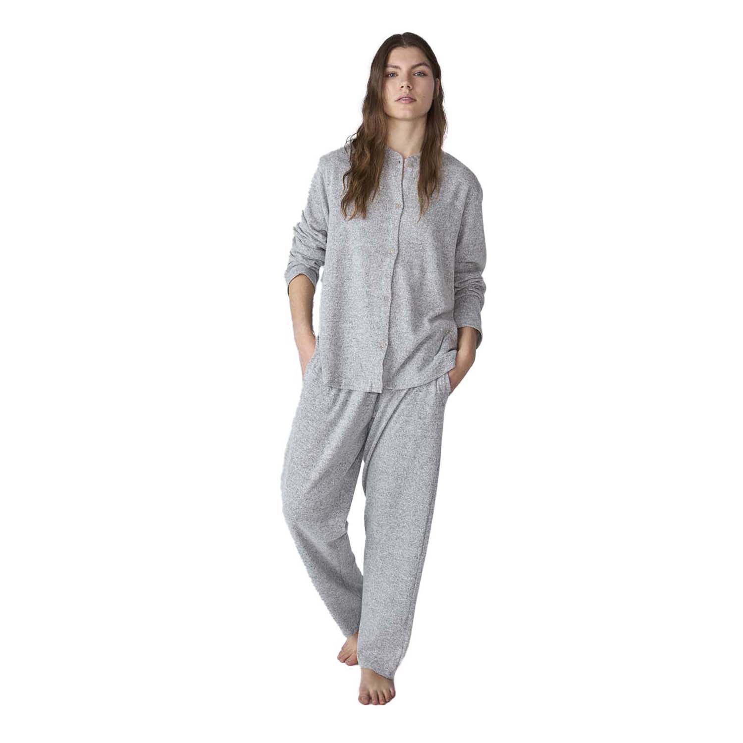 Pijama Senhora Manga Comprida Cinzento