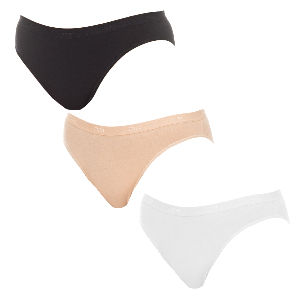 Pack 3 Cuecas Senhora Les Pockets Preto Bege e Branco