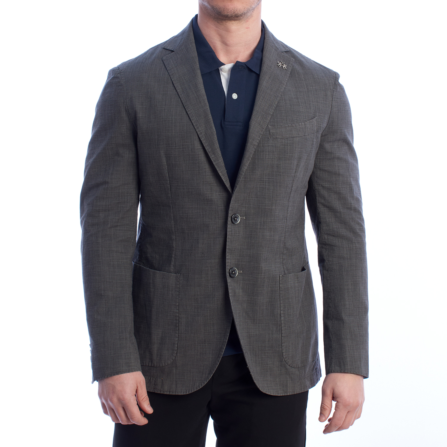 Blazer Homem Regular Fit Cinzento