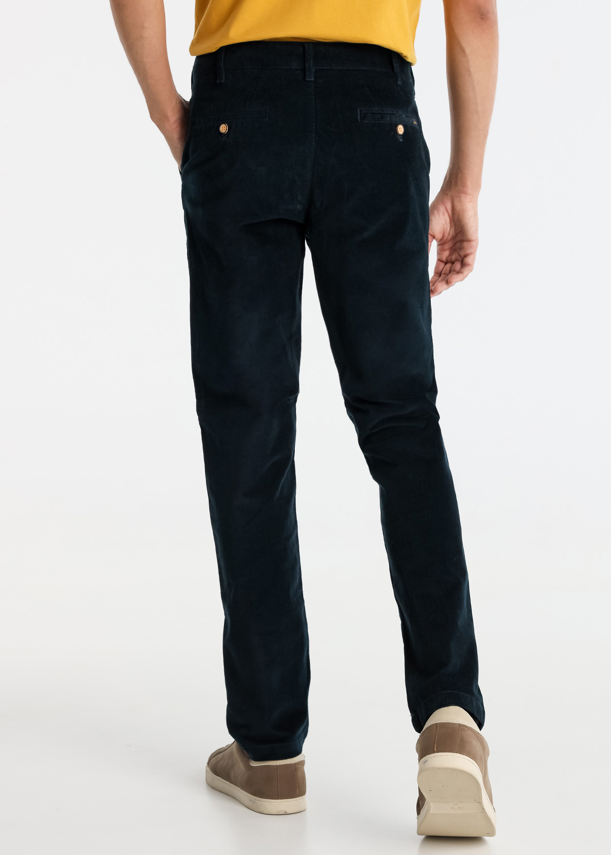 Calça Chino de Veludo Azul