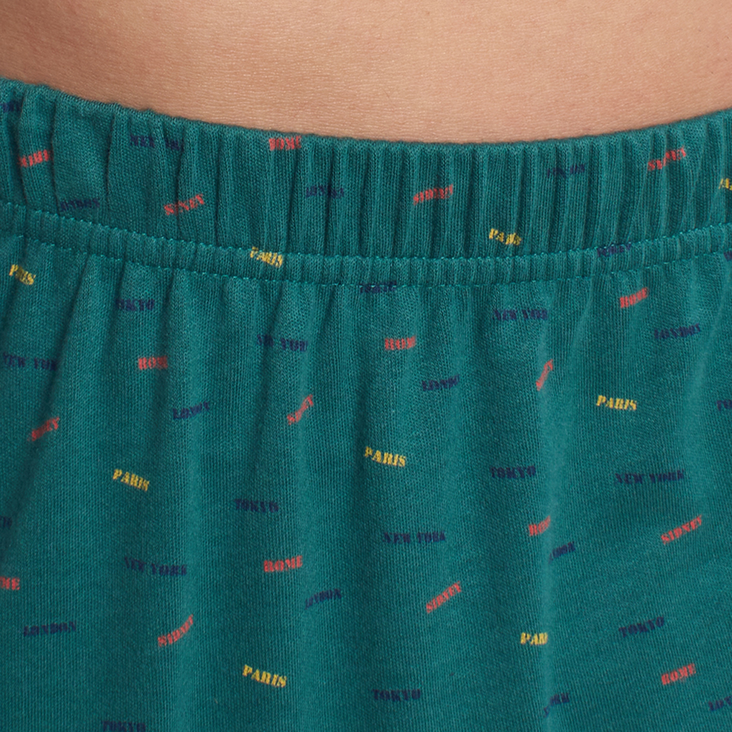 Pijama de Manga Comprida Azul-Verde