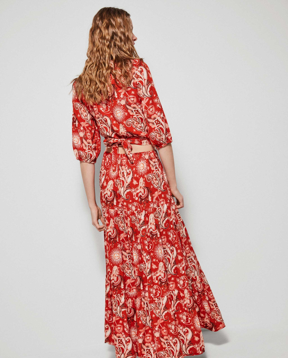 Saia Comprida Estampada MultiCor