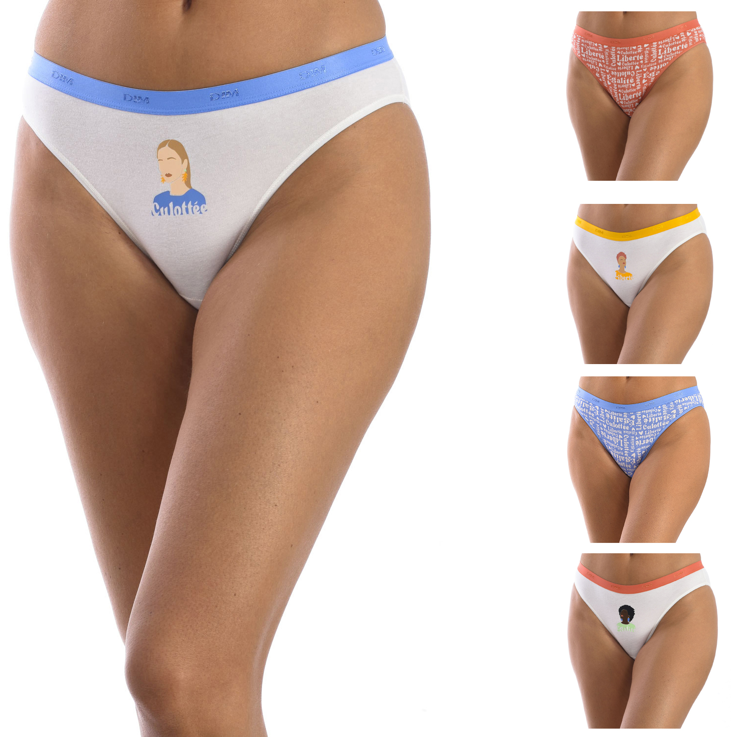 Pack 5 Cuecas Senhora Cotton Stretch MultiCor