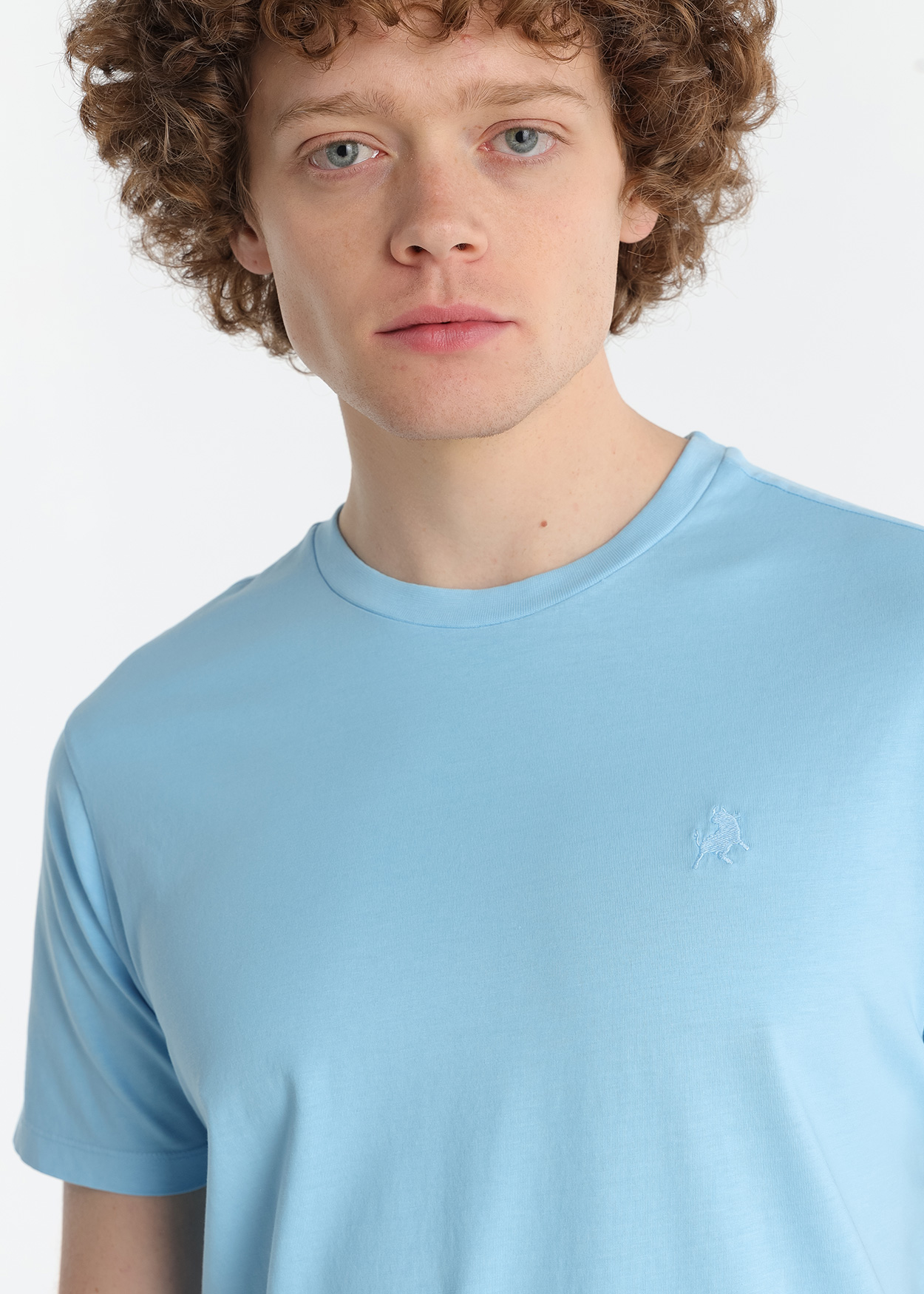 T-Shirt básica Homem Azul