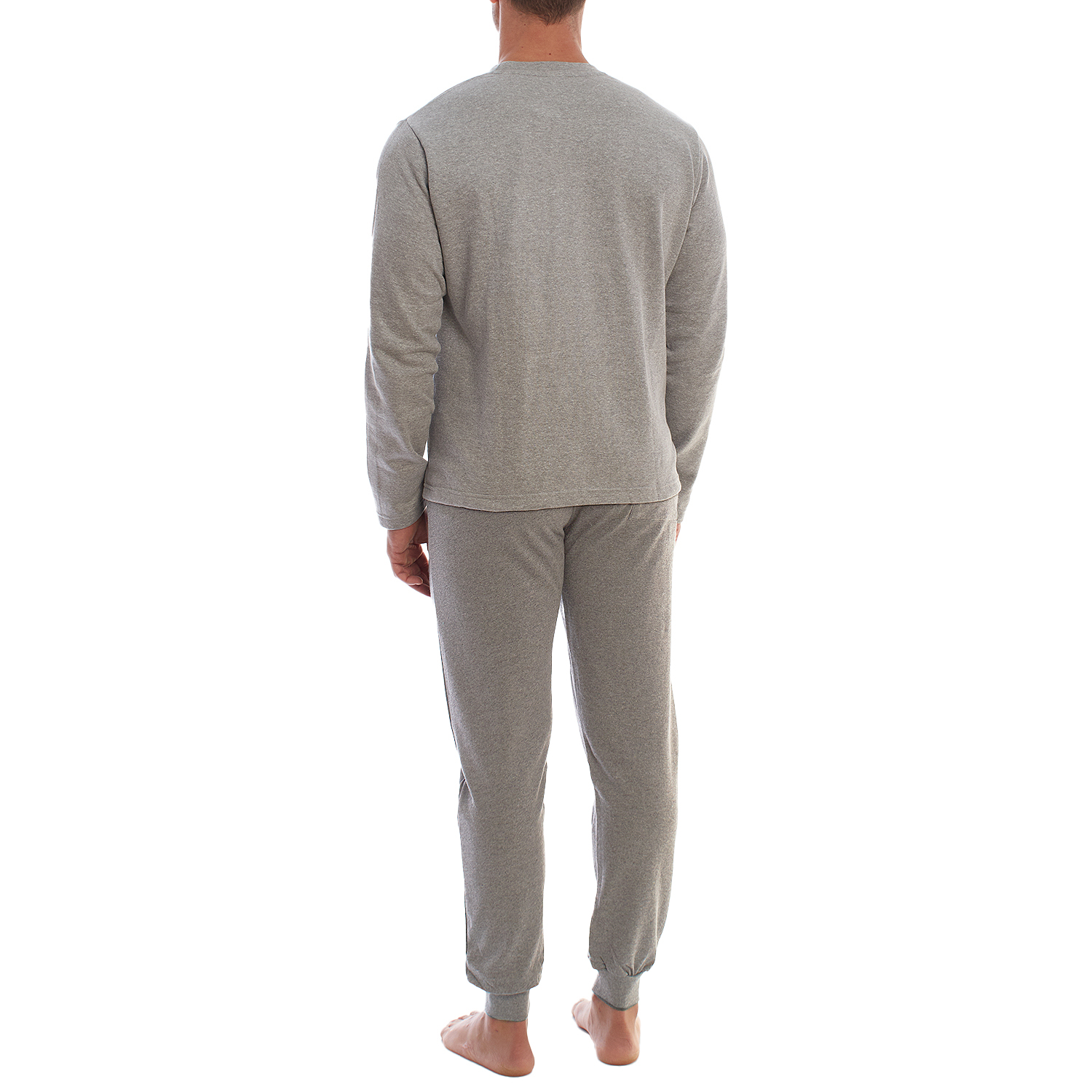 Pijama de Manga Comprida Cinza Claro