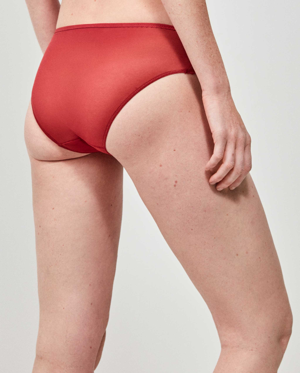 Cuecas de renda com design funcional Vermelho