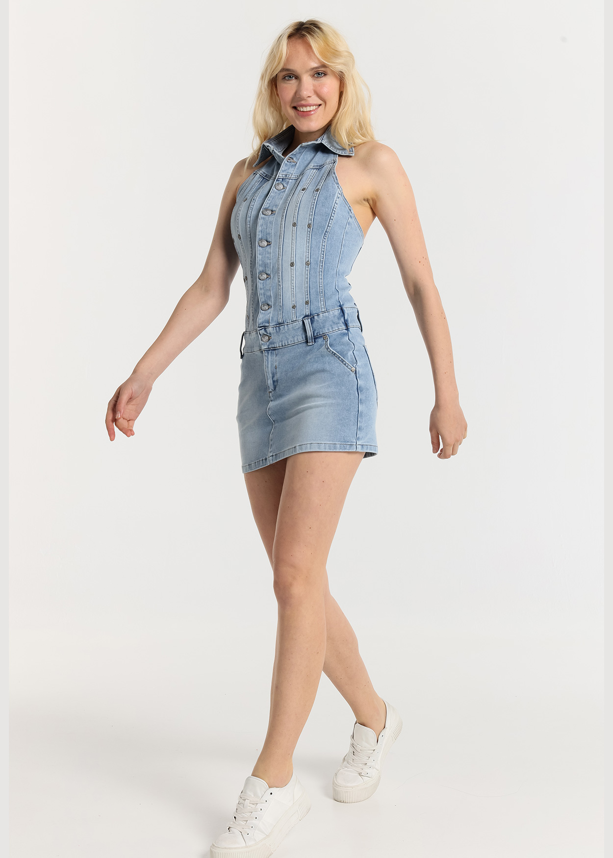 Vestido Curto Senhora Azul