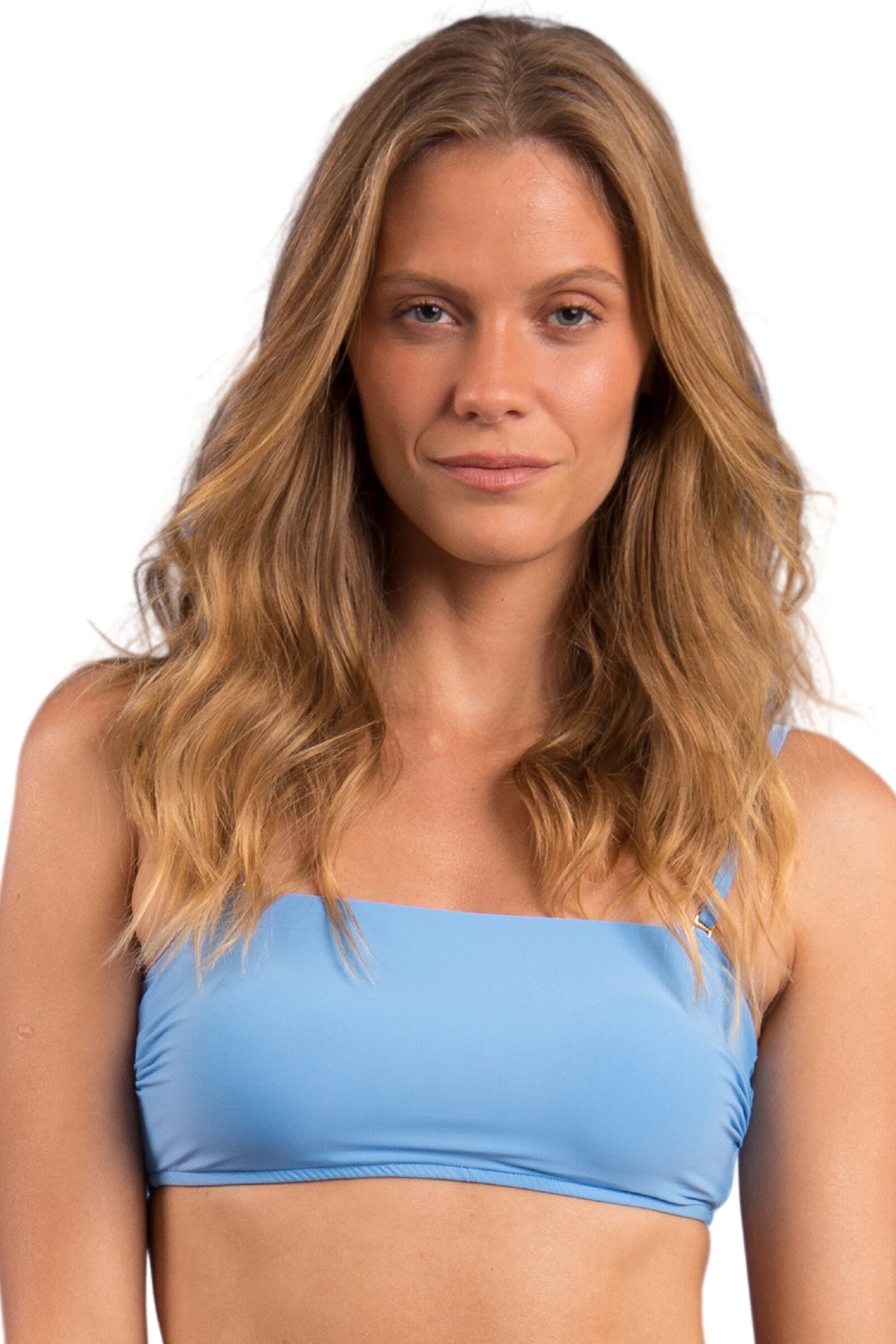 Top Biquini Baltico Bandeau-Reto Azul