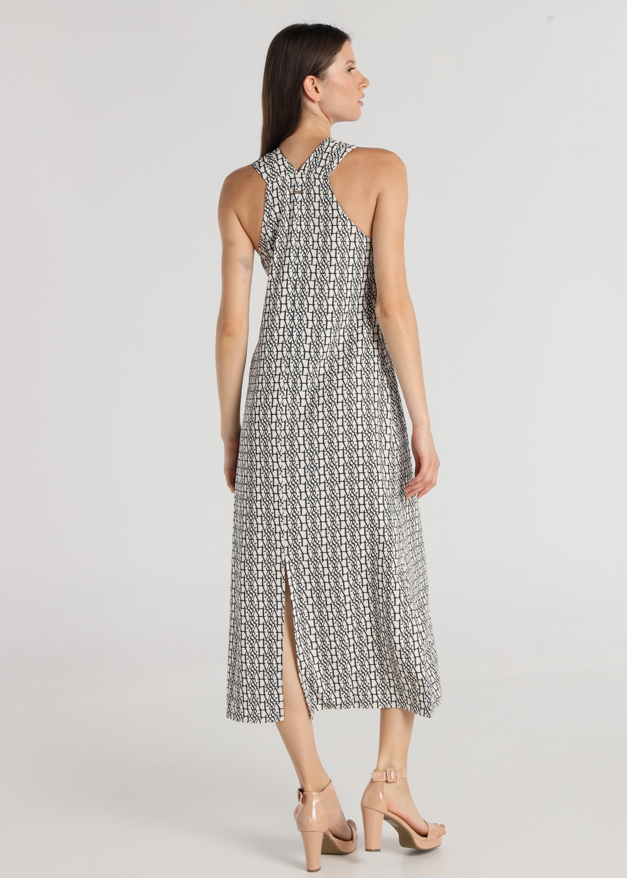 Vestido largo Senhora Bege