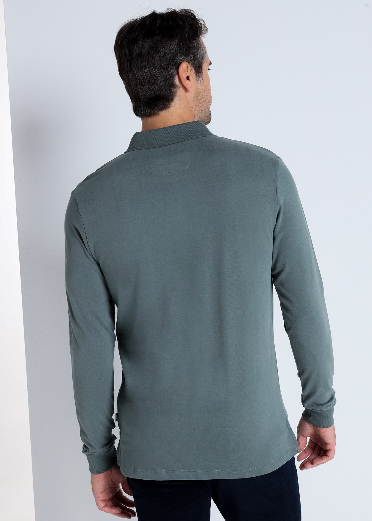 Pólo Básico de manga comprida Verde