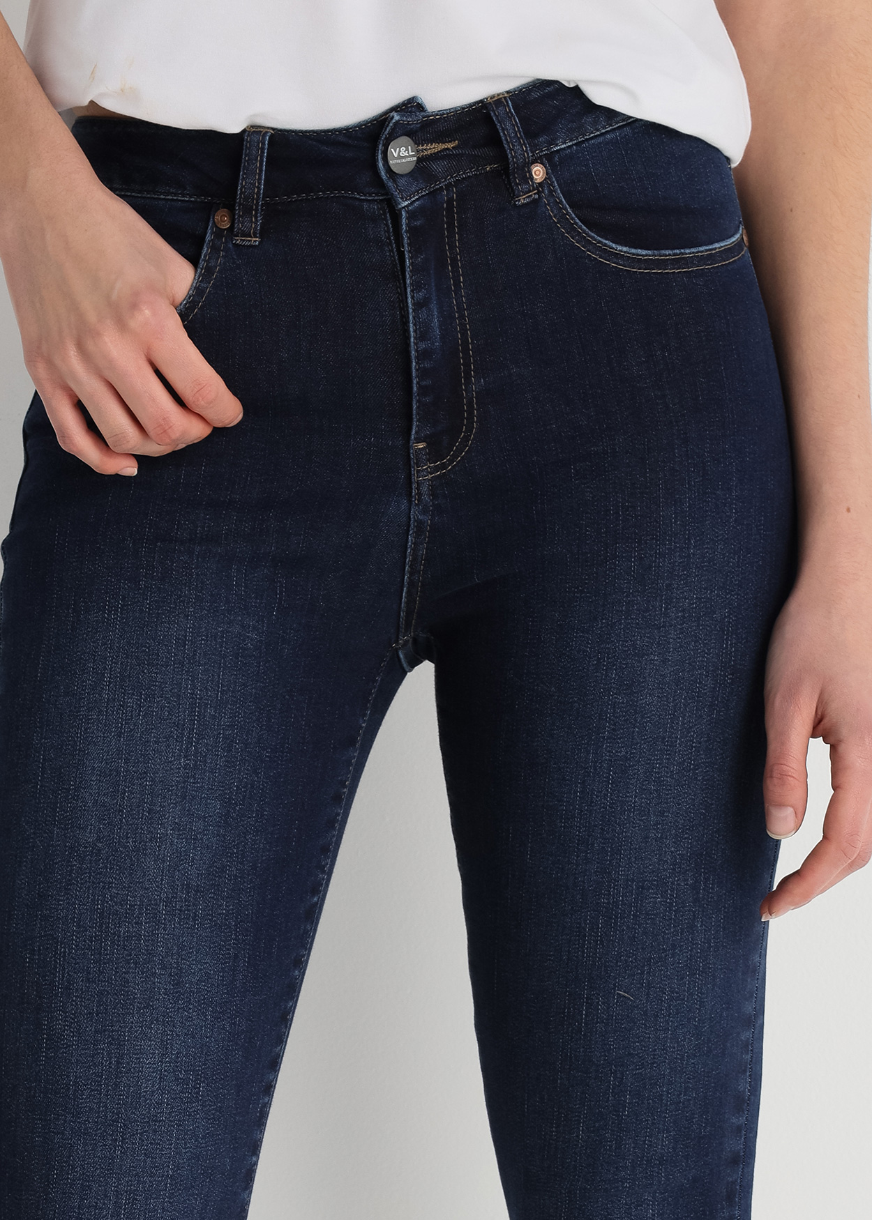 Calças de Ganga Skinny Senhora Azul