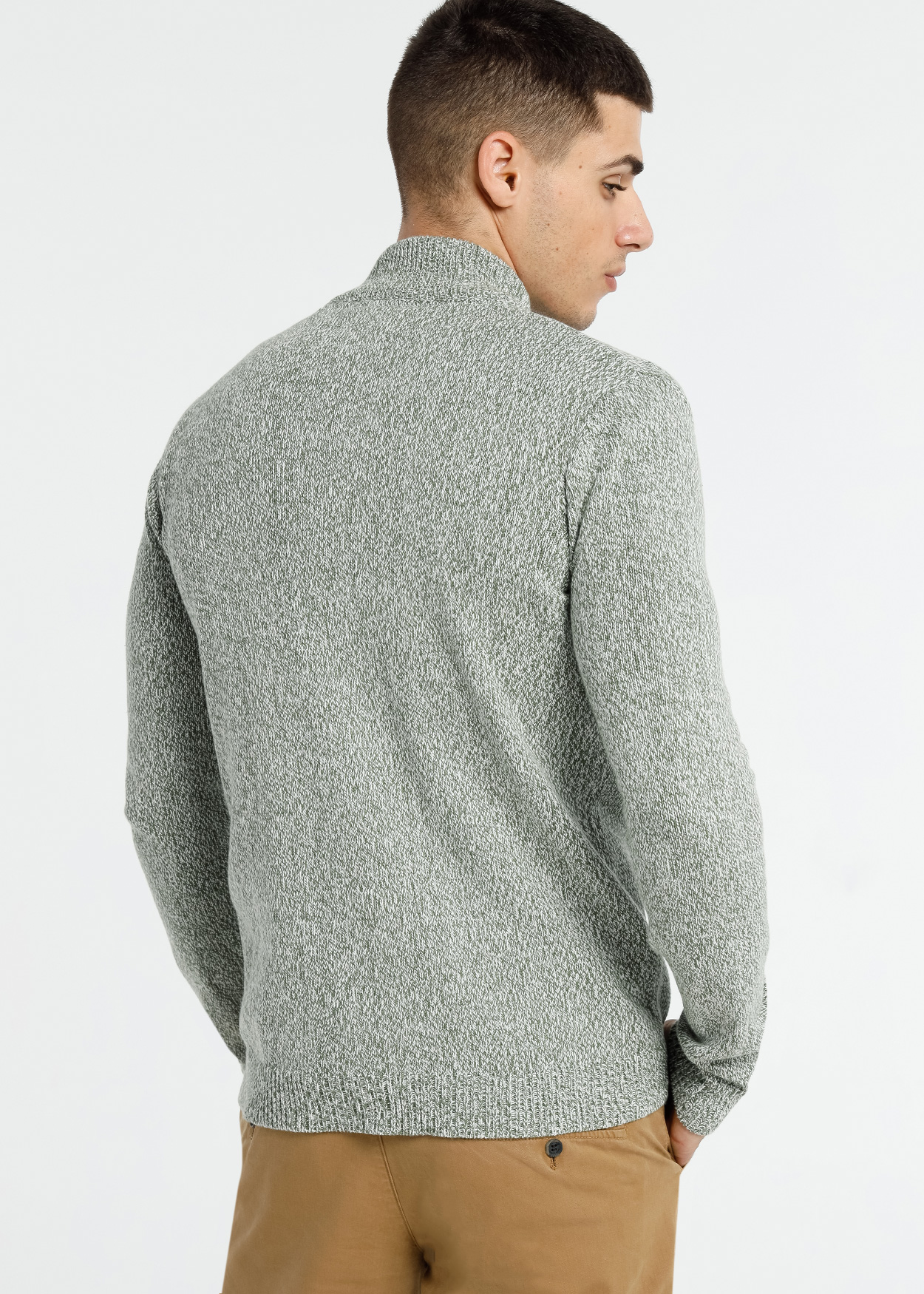 Casaco de Malha com zíper Verde