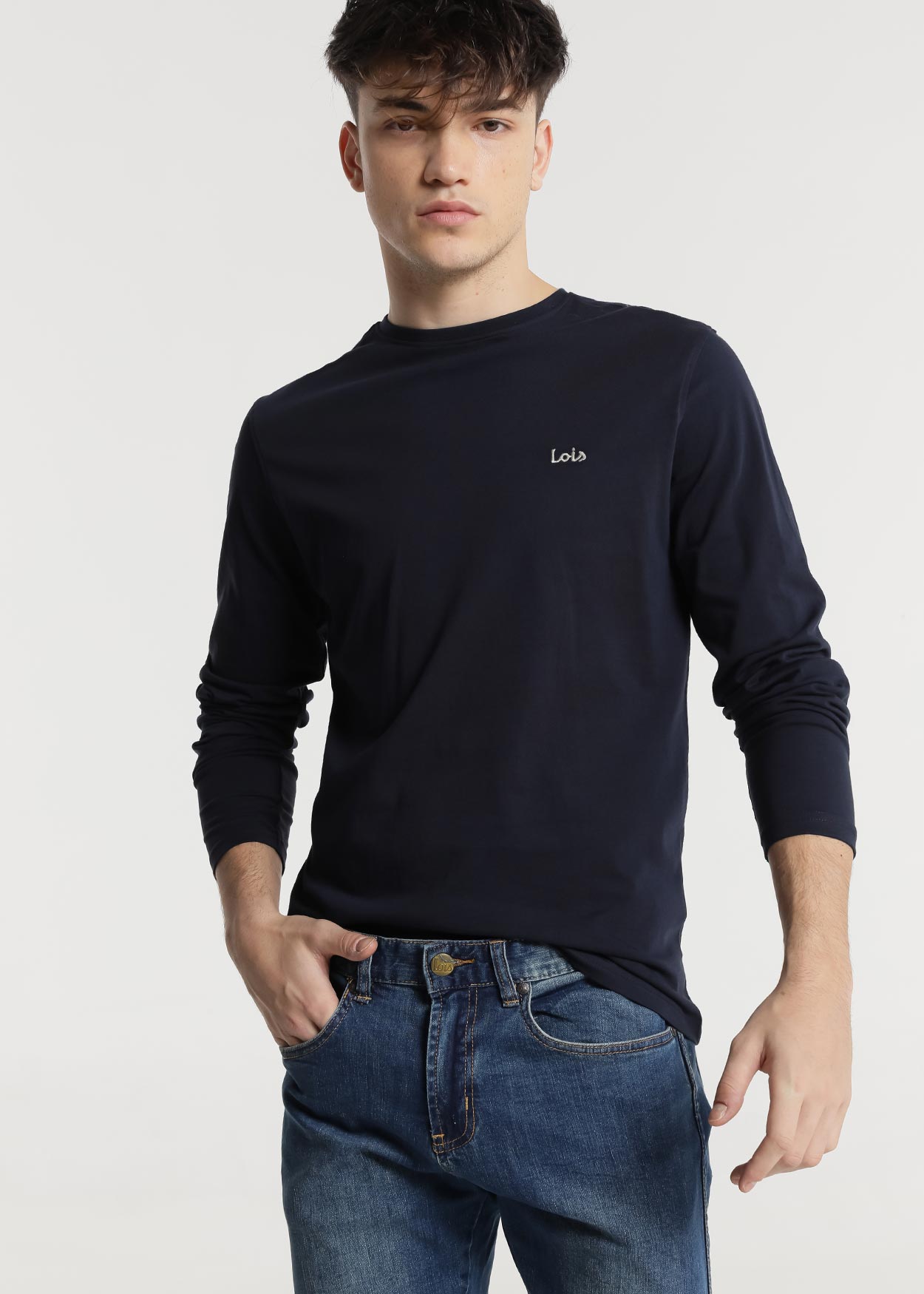 Camisola básica Homem Azul