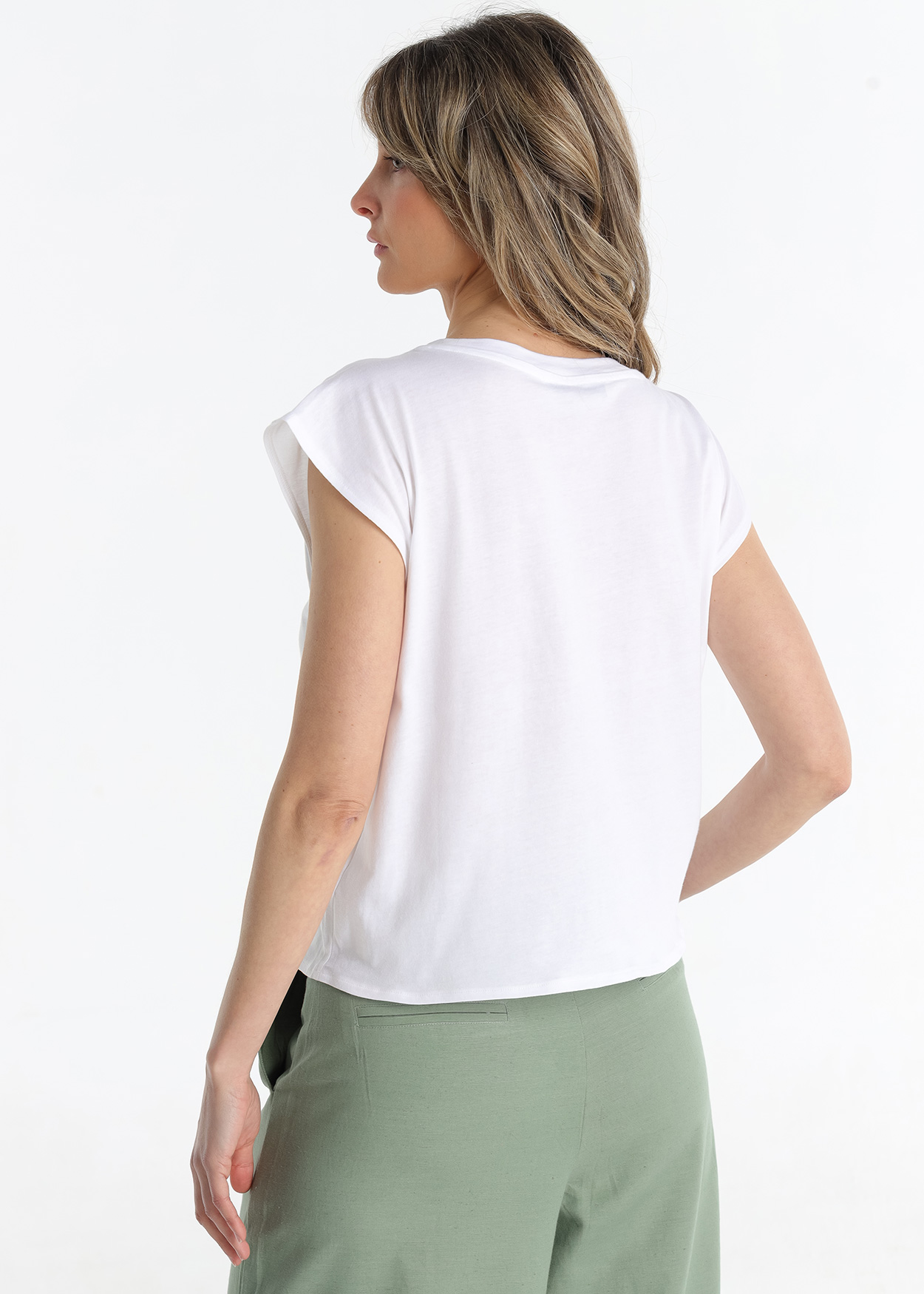 T-Shirt com nó Senhora Branco